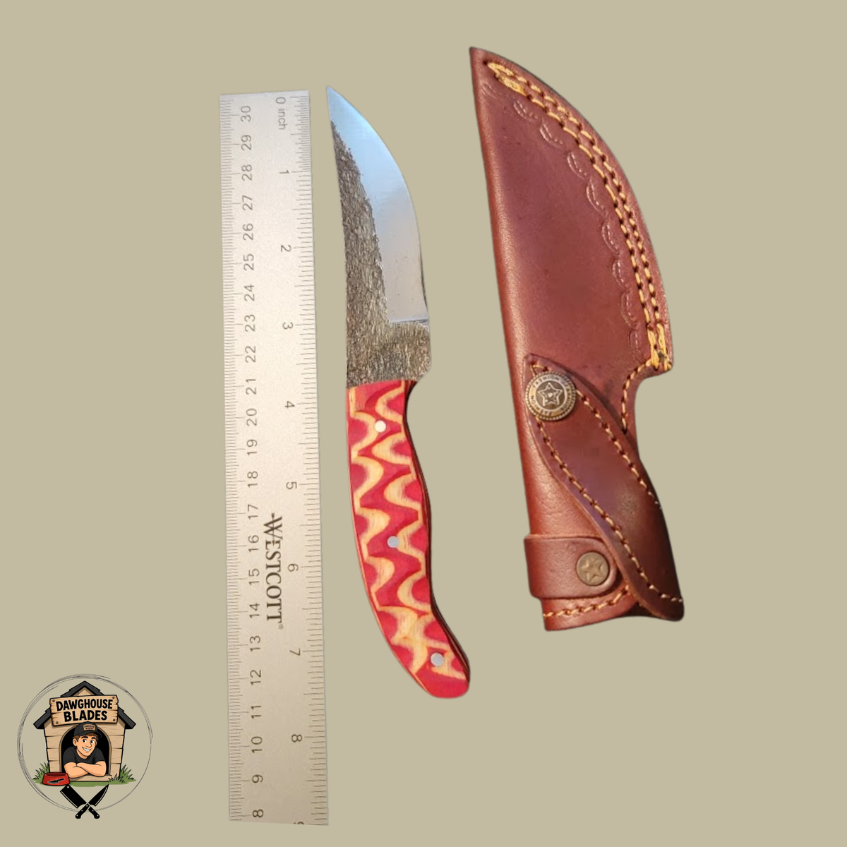 Carbon Steel Fixed Bladed Skinner Knife SKU S207