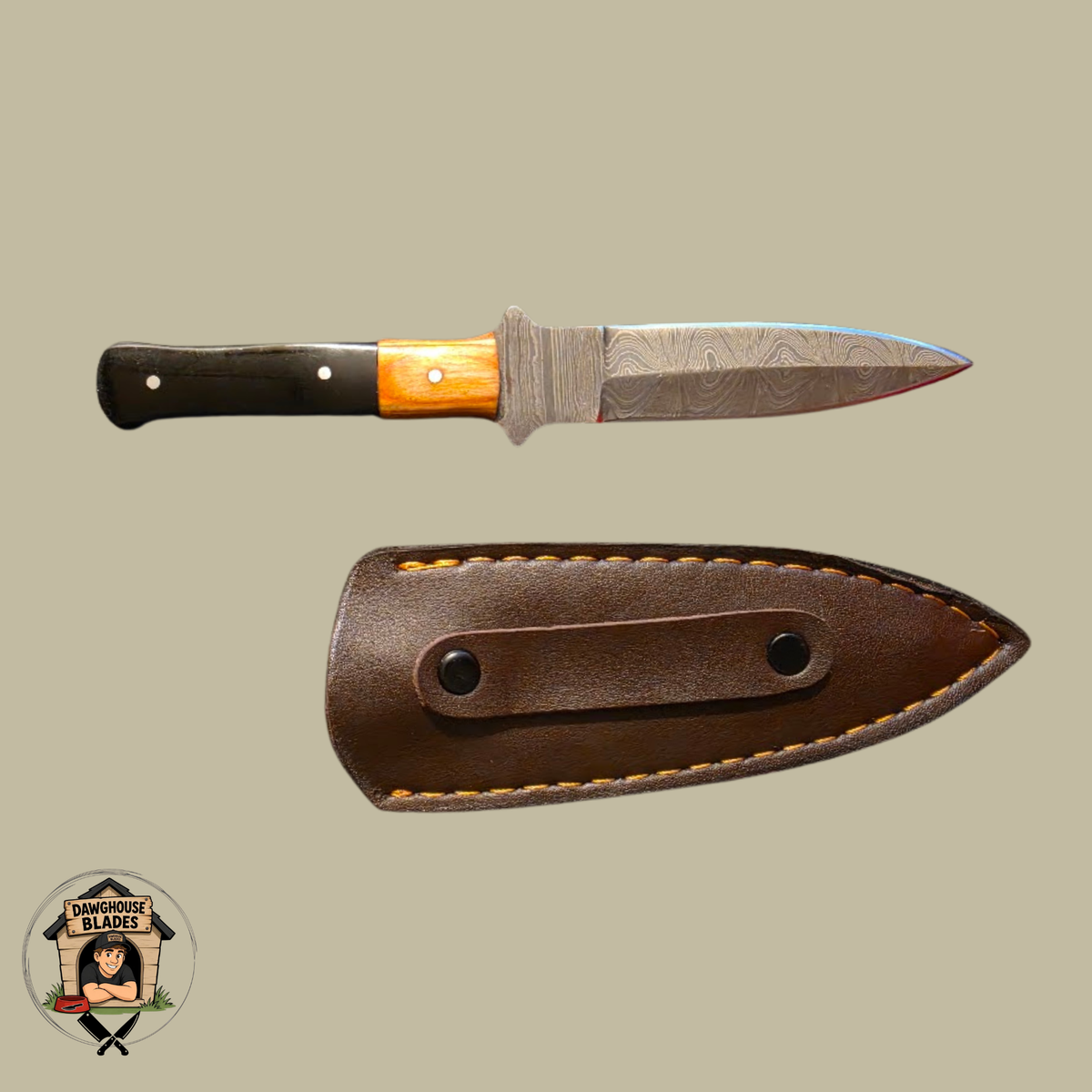 Damascus Steel Double-Edged Dagger SKU D38