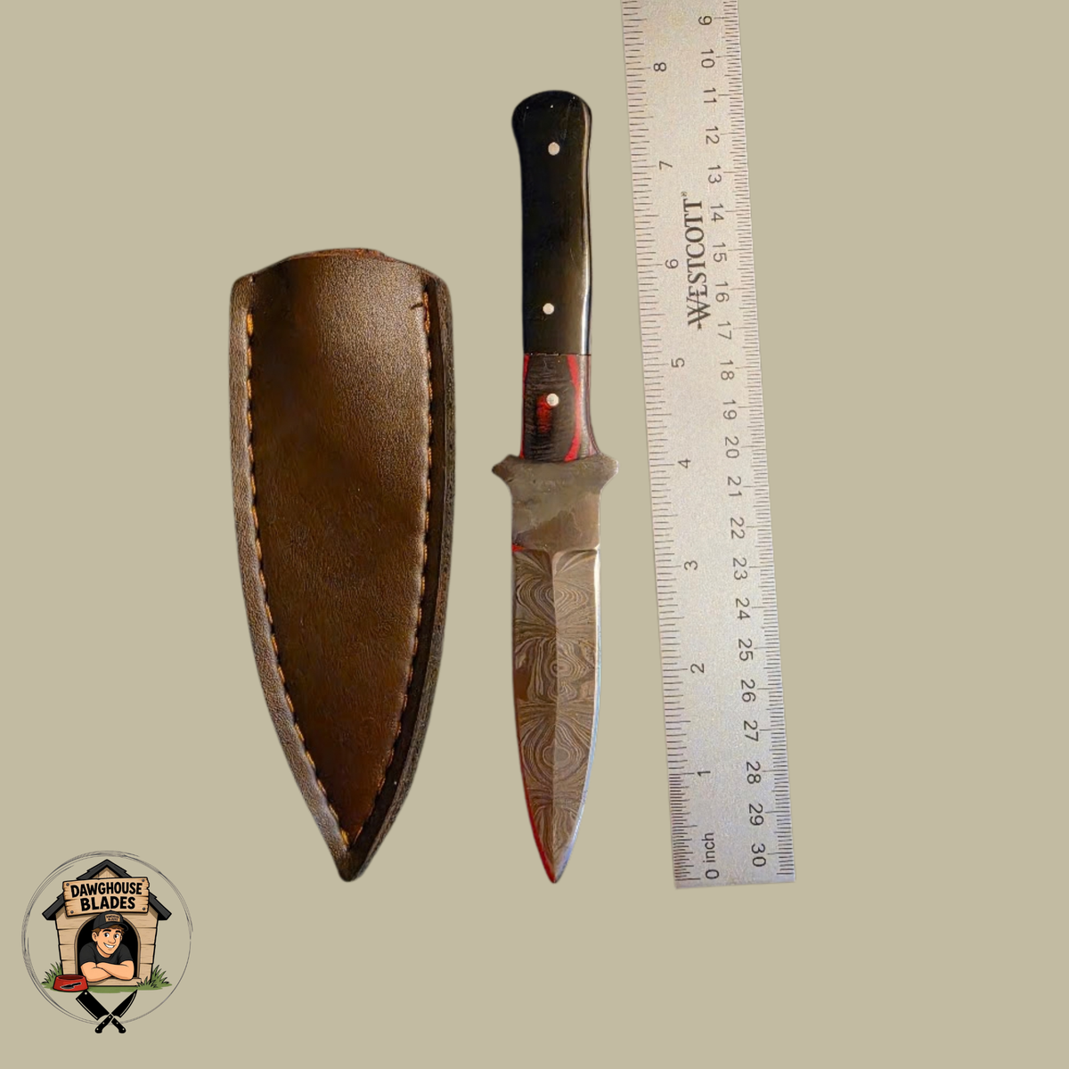 Damascus Steel Double-Edged Dagger SKU D29