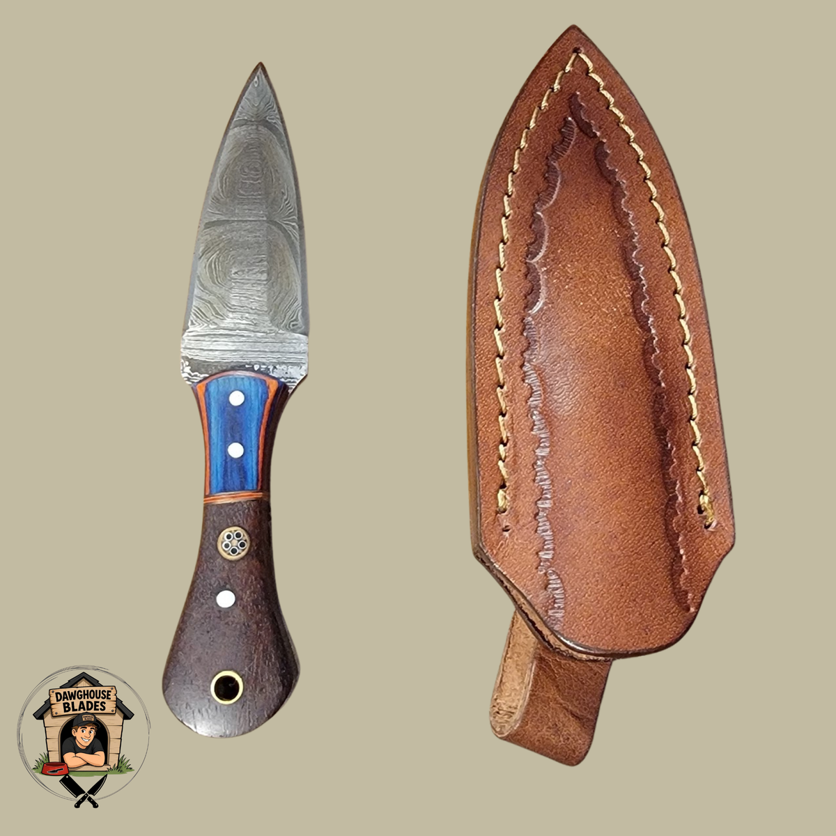 Damascus Steel Double-Edged Dagger SKU D22