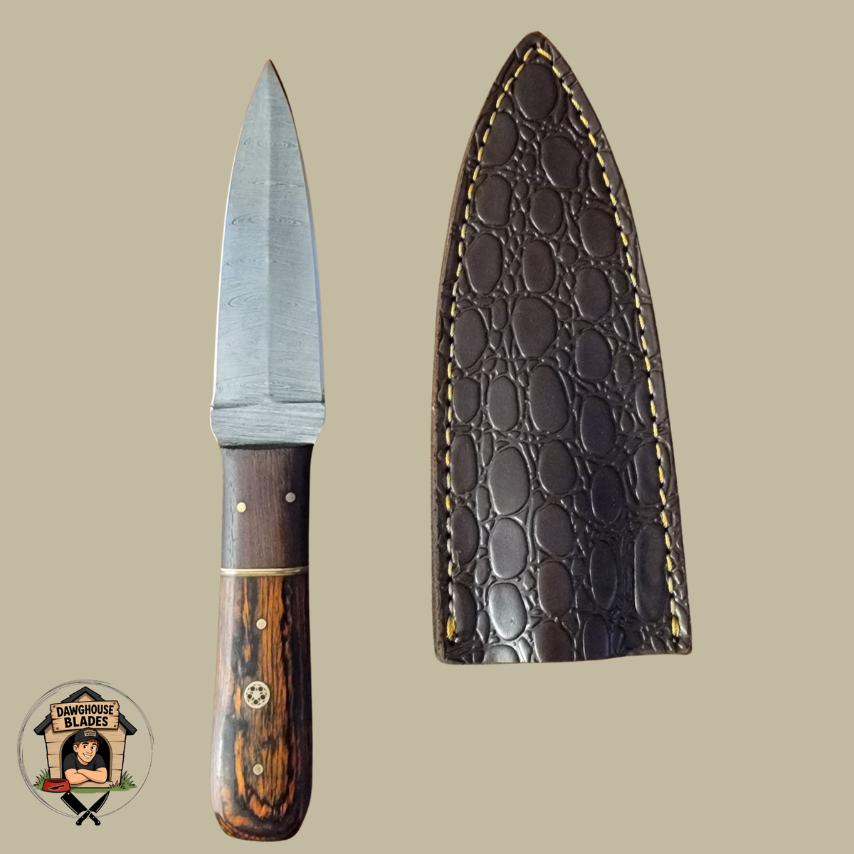 Damascus Steel Double-Edged Dagger SKU D32