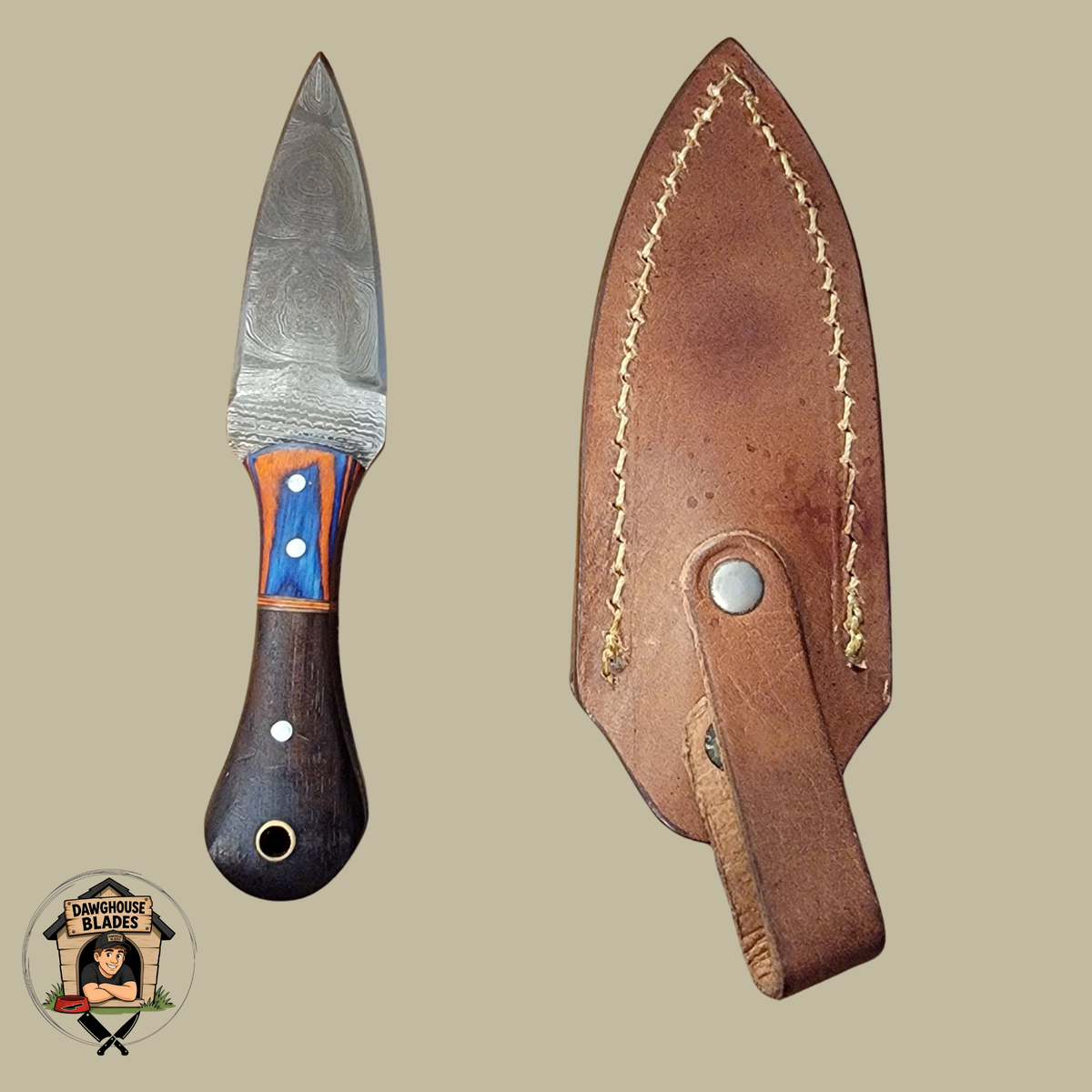 Damascus Steel Double-Edged Dagger SKU D22