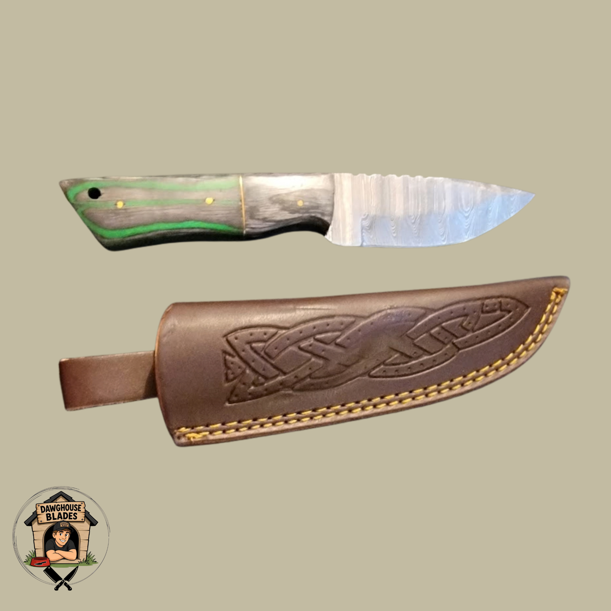 Damascus Steel Bladed Skinner Knife SKU S228