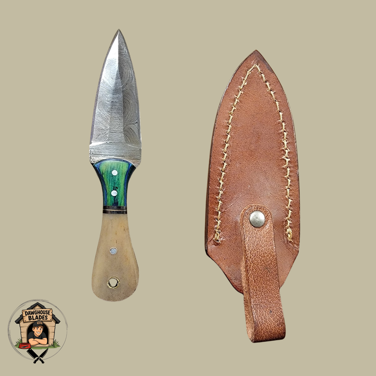 Damascus Steel Double-Edged Dagger SKU D21
