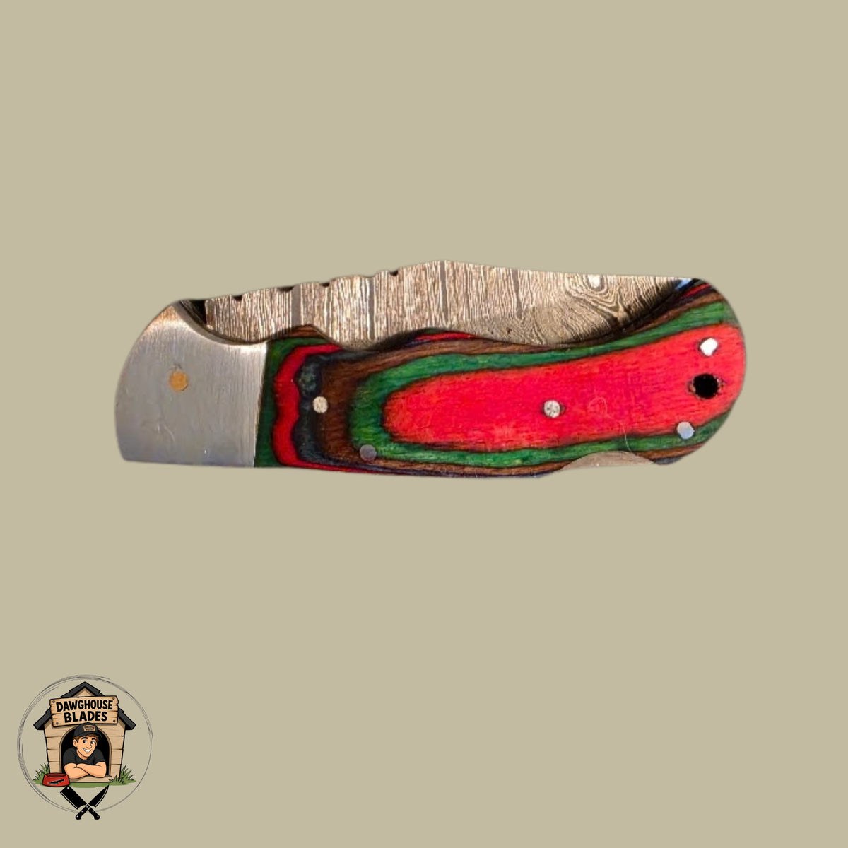 Damascus Steel Folding Knife SKU: F7