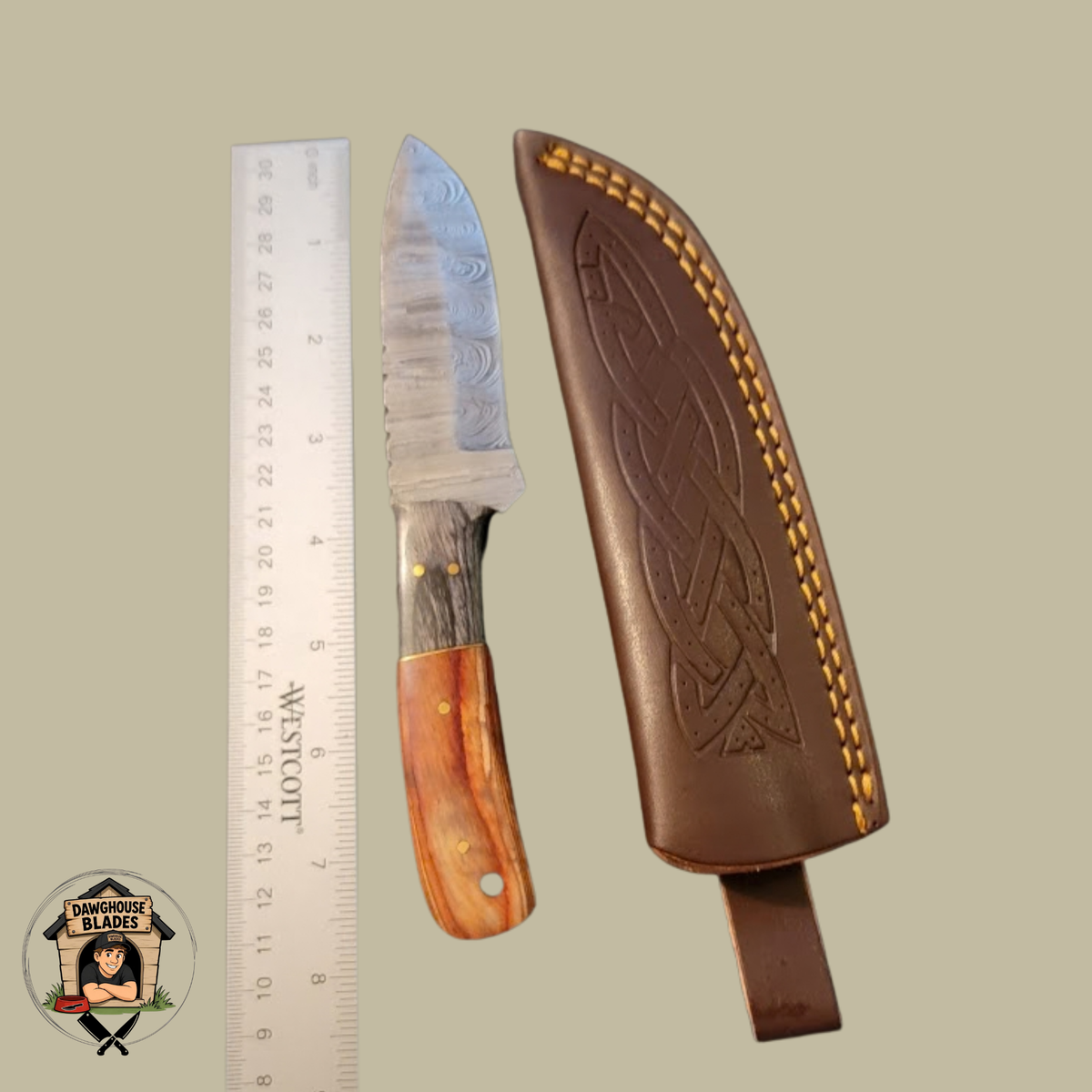 Damascus Steel Bladed Skinner Knife SKU S223