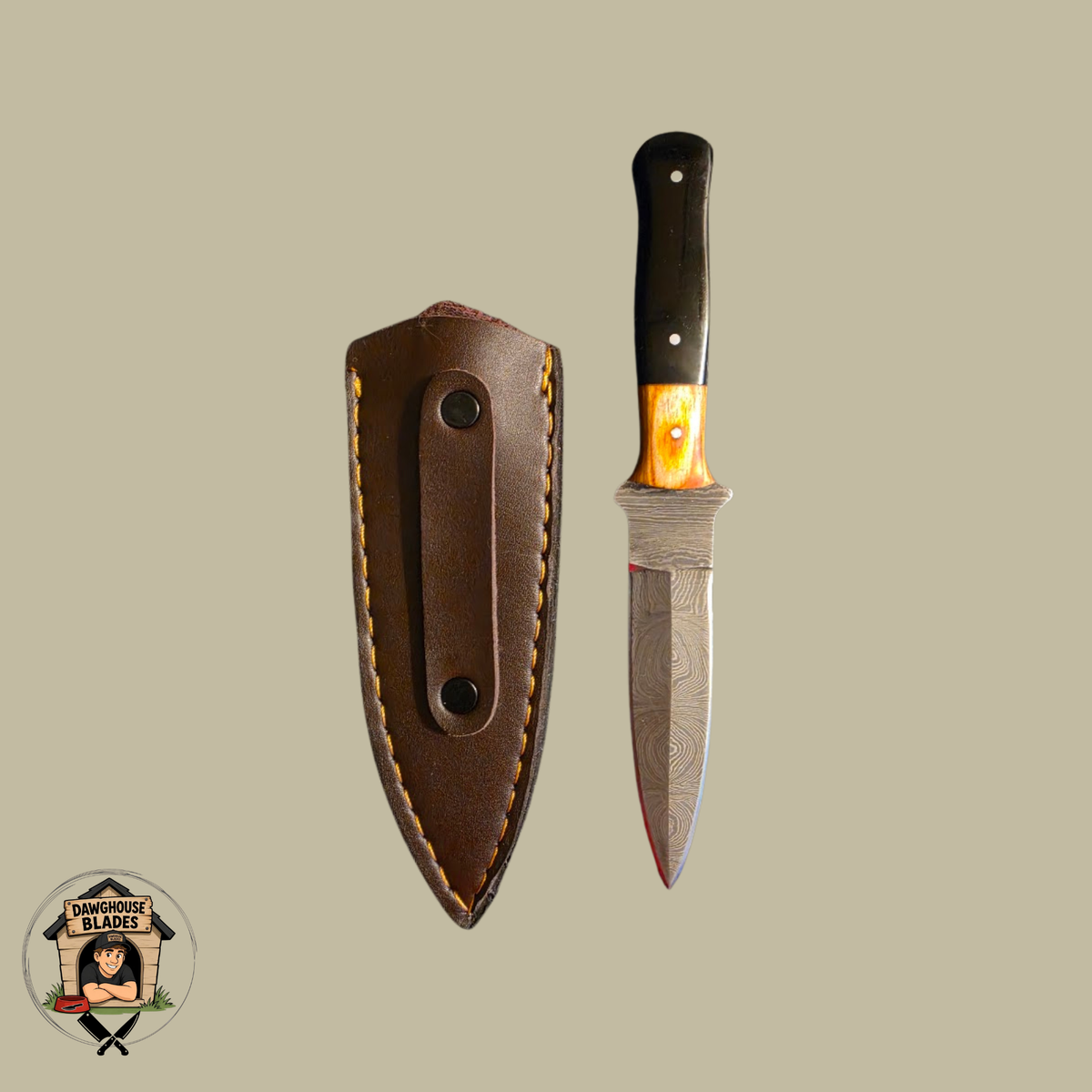 Damascus Steel Double-Edged Dagger SKU D37