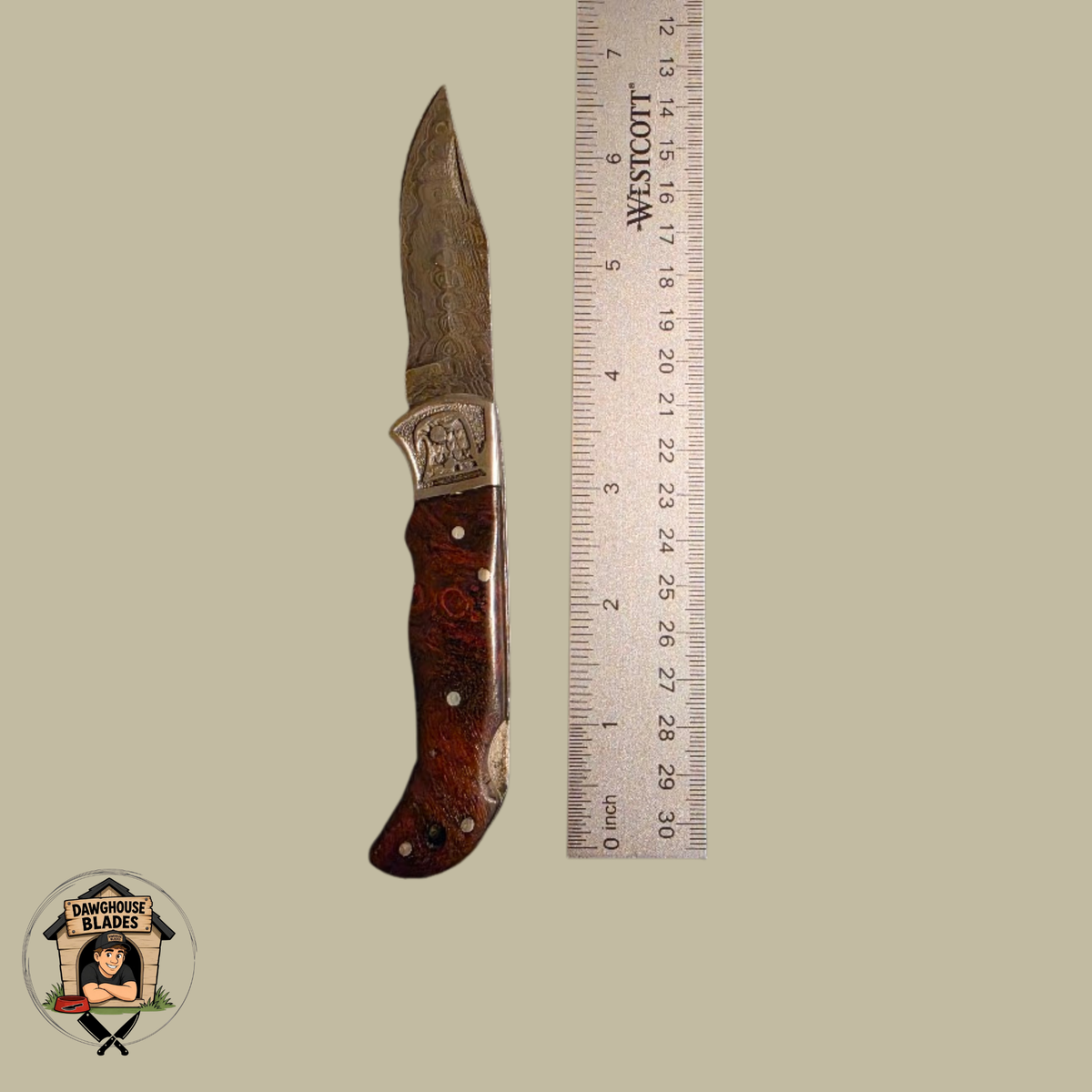 Damascus Steel Folding Knife SKU F24