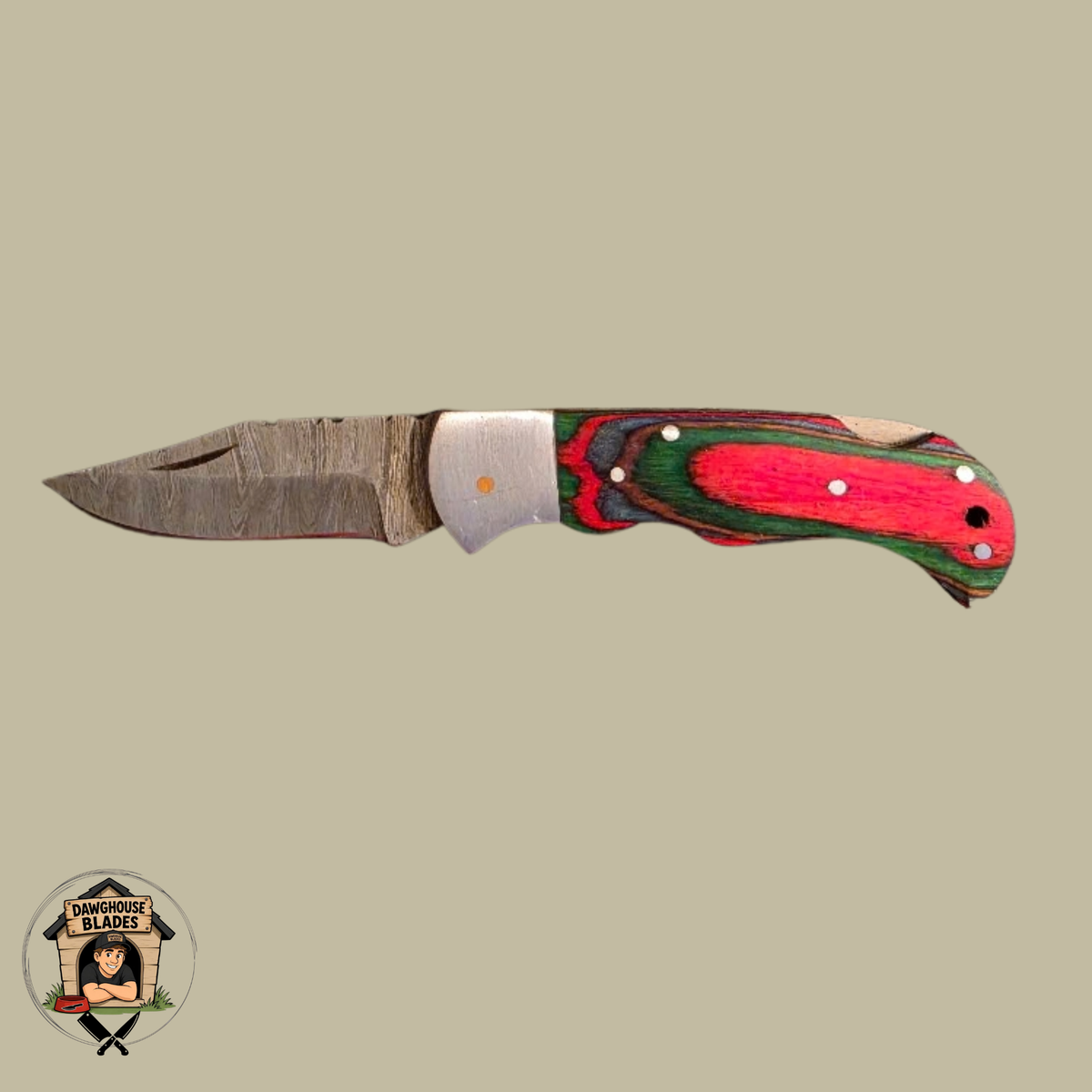 Damascus Steel Folding Knife SKU: F7