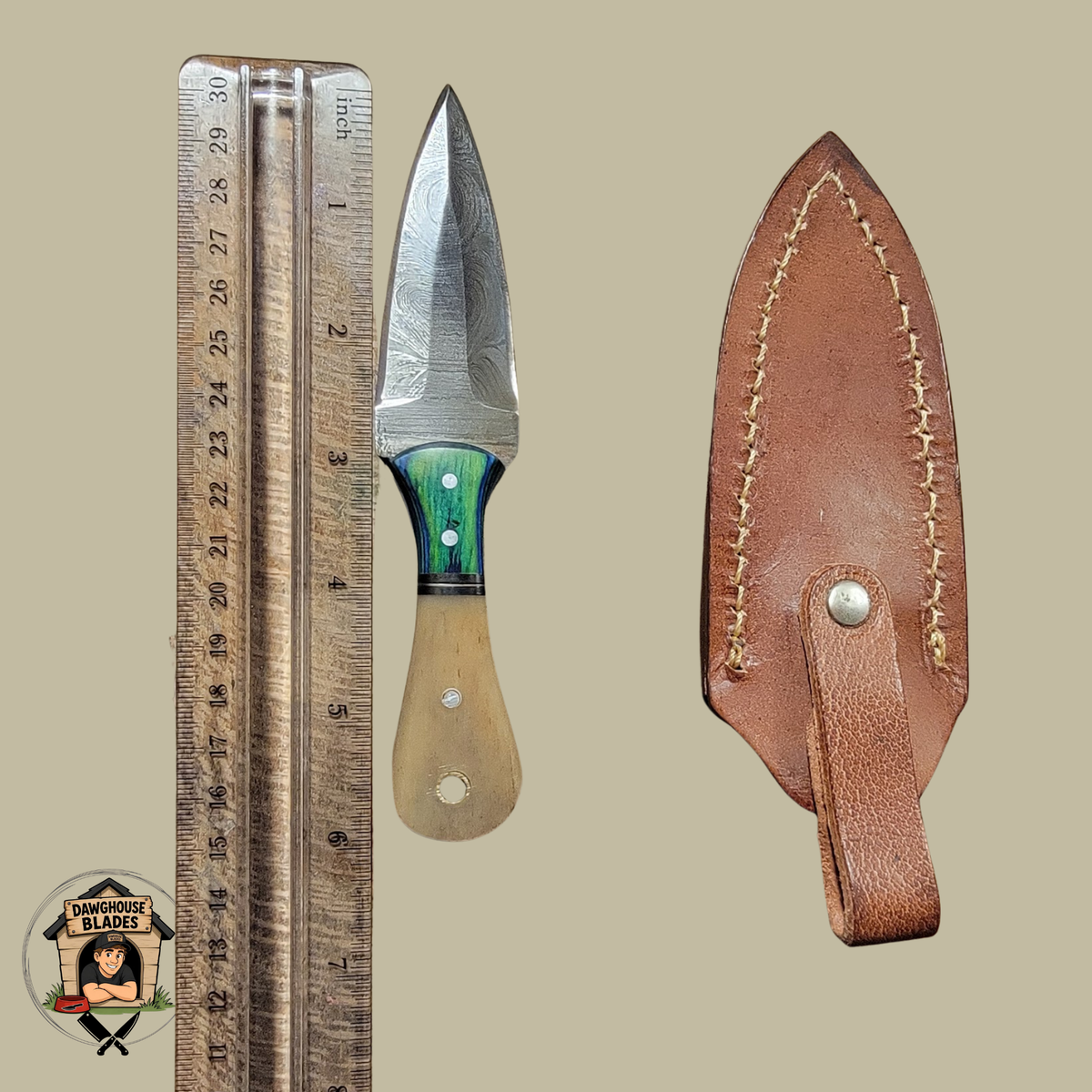 Damascus Steel Double-Edged Dagger SKU D21