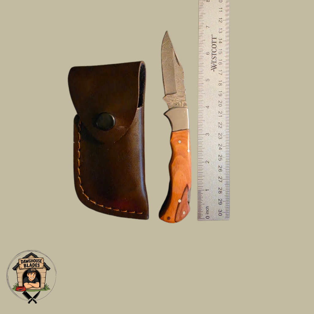 Damascus Steel Folding Knife SKU F12