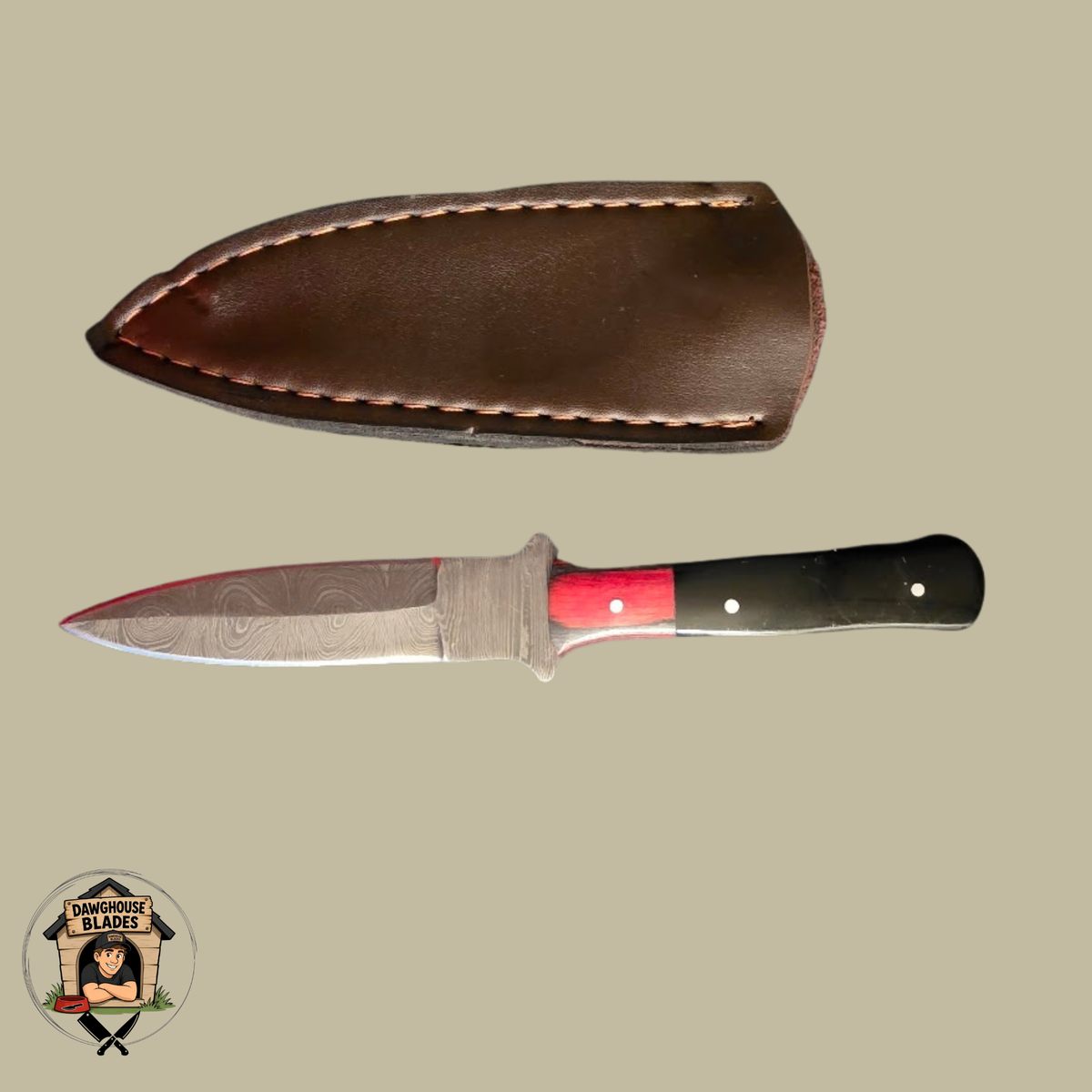 Damascus Steel Double-Edged Dagger SKU D40