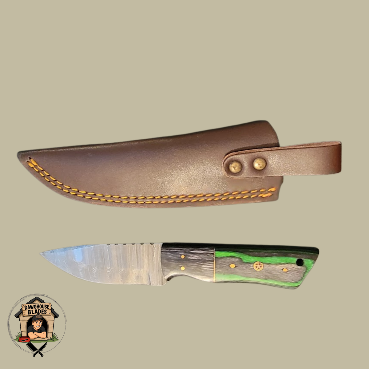 Damascus Steel Bladed Skinner Knife SKU S228
