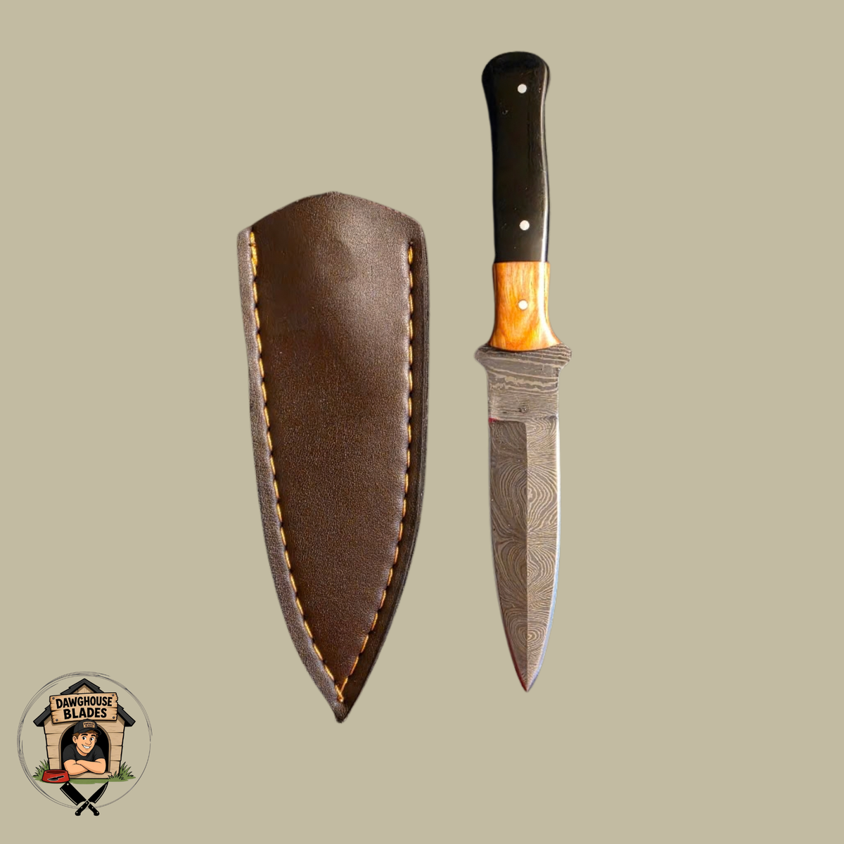 Damascus Steel Double-Edged Dagger SKU D37