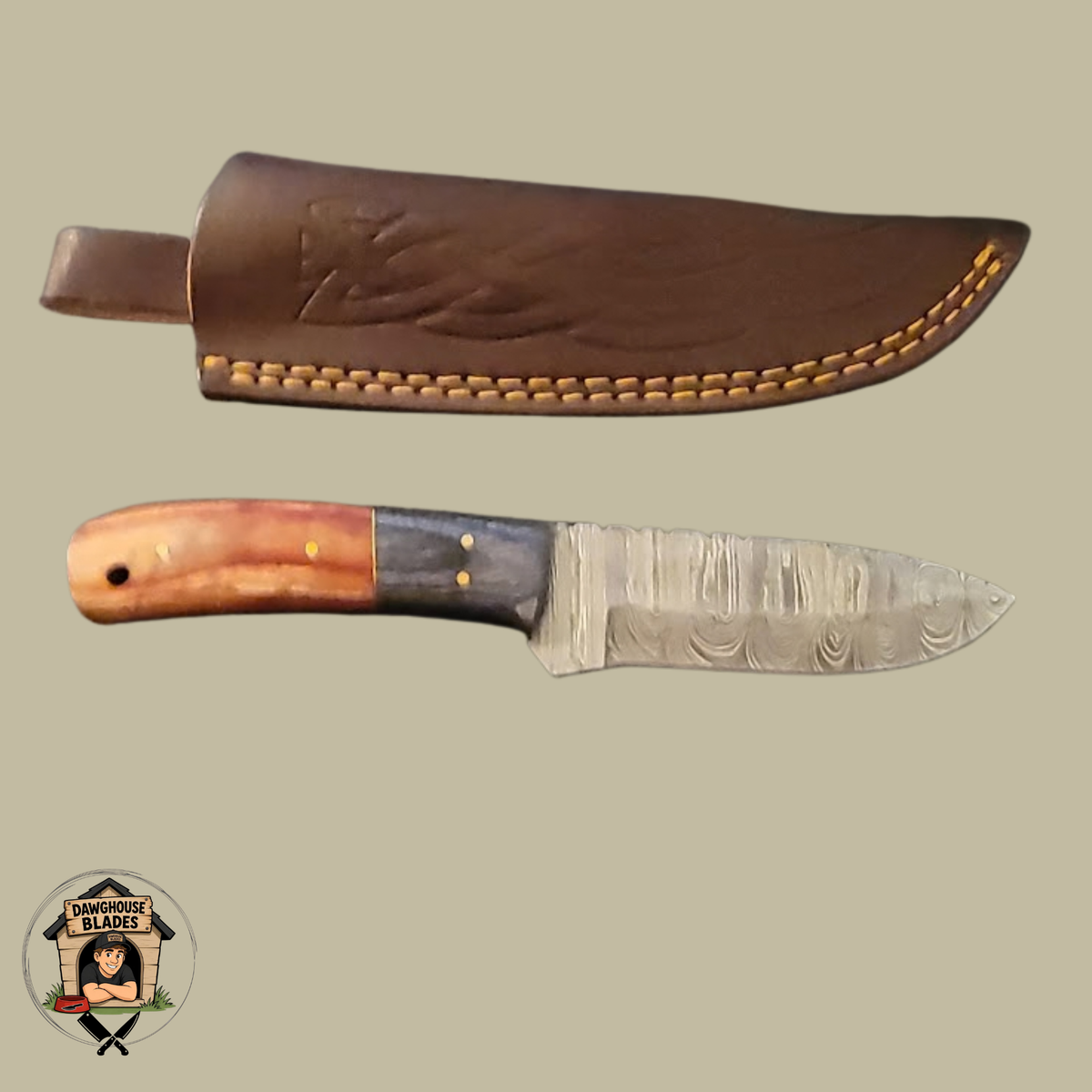 Damascus Steel Bladed Skinner Knife SKU S223