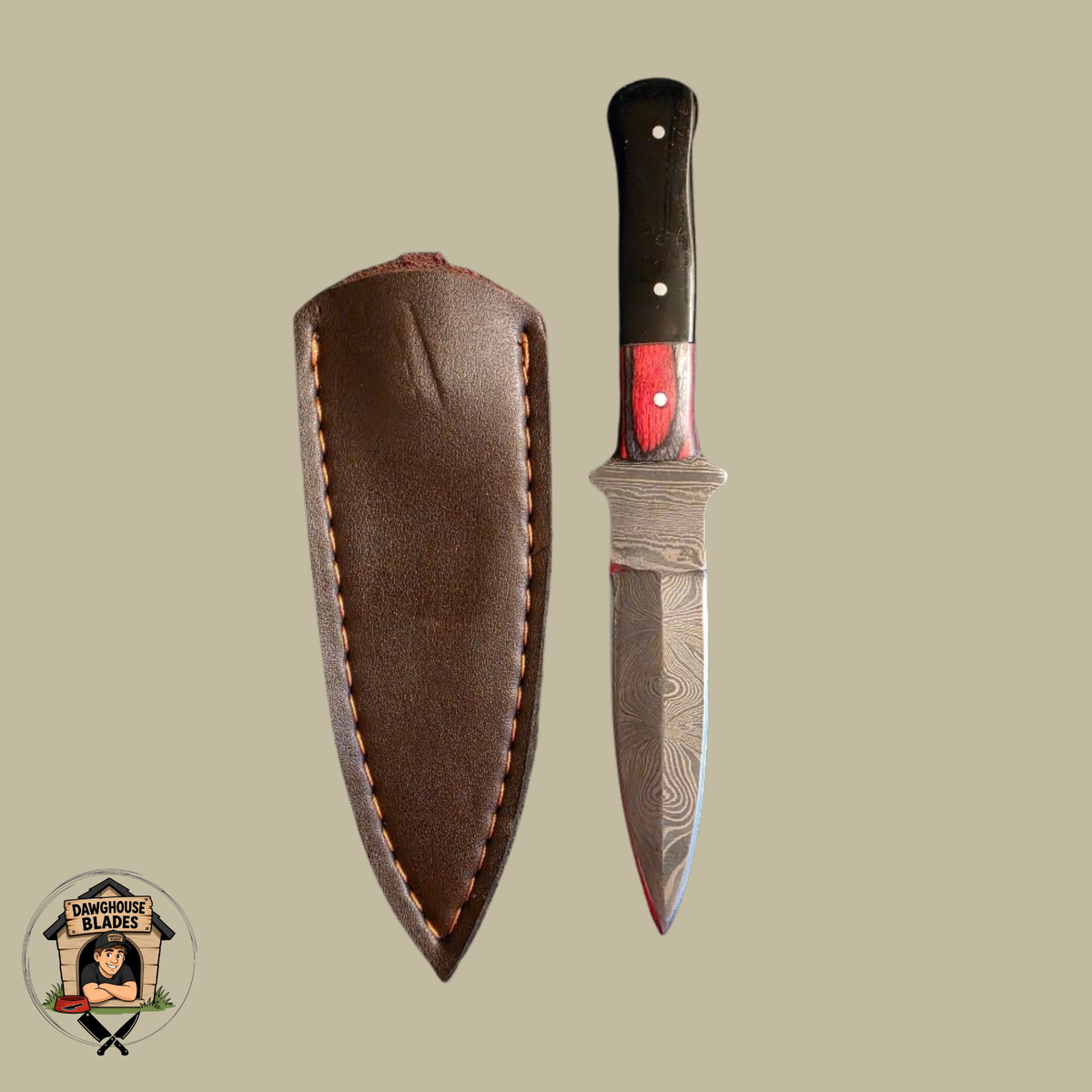 Damascus Steel Double-Edged Dagger SKU D41