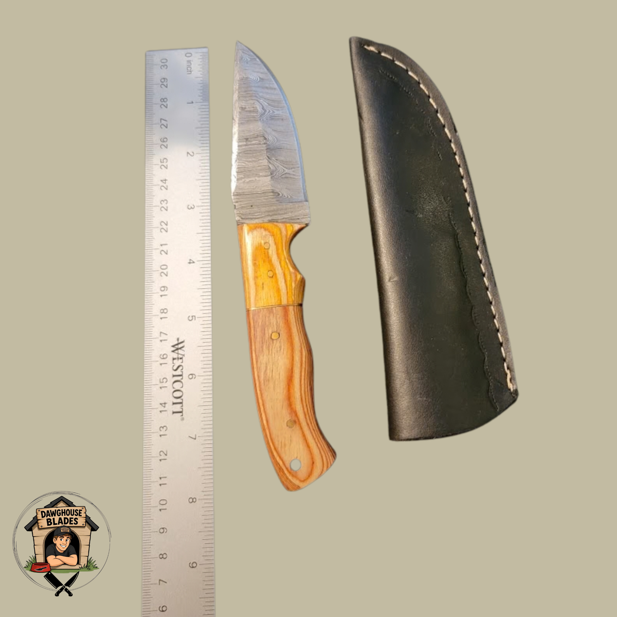 Damascus Steel Fixed Bladed Skinner Knife SKU S137