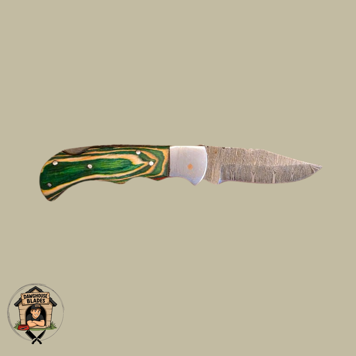 Damascus Steel Folding Knife SKU F8