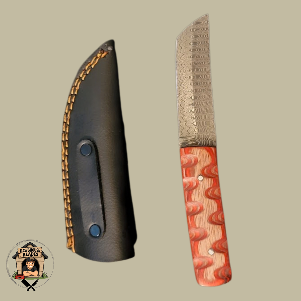 Damascus Steel Tanto Bladed Skinner Knife SKU S5