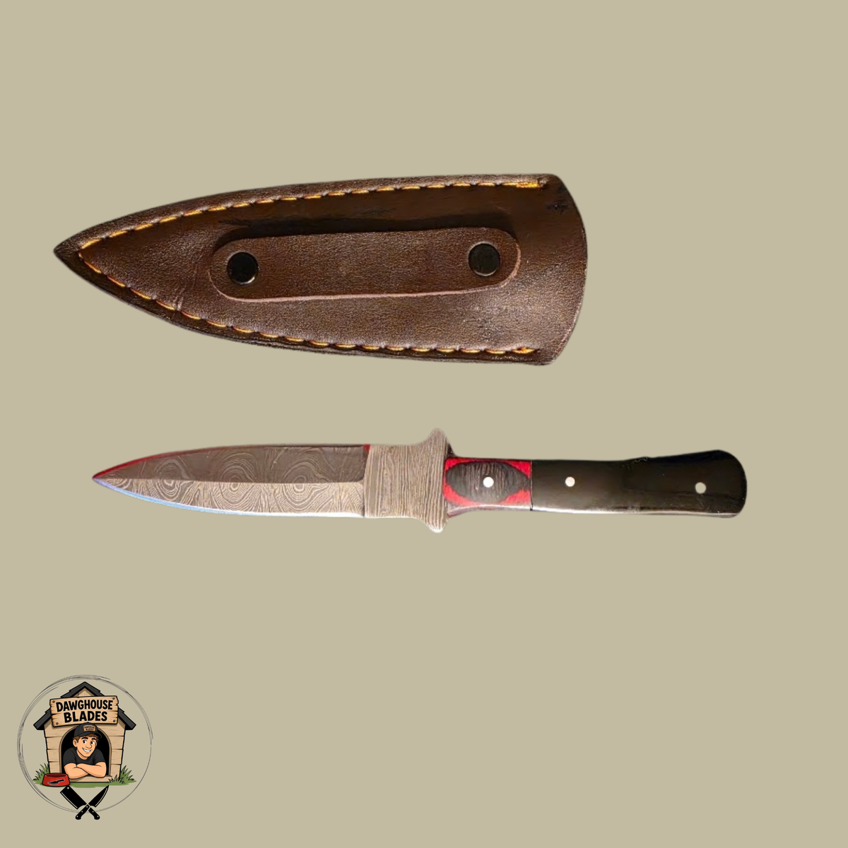 Damascus Steel Double-Edged Dagger SKU D40