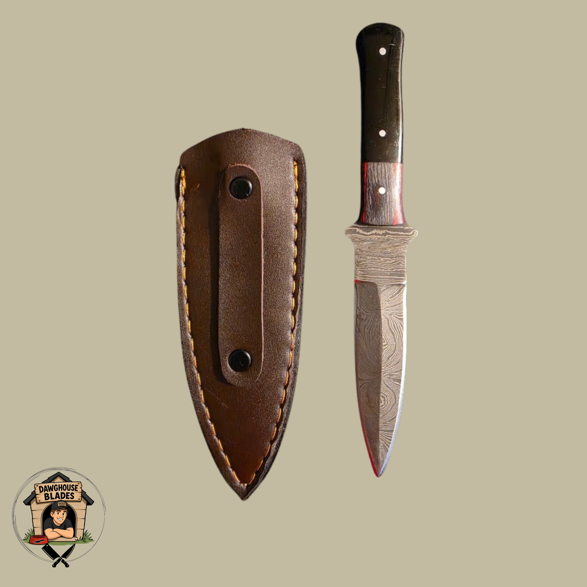 Damascus Steel Double-Edged Dagger SKU D41