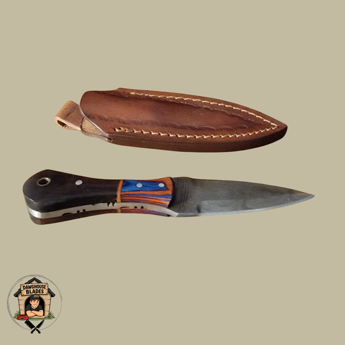 Damascus Steel Double-Edged Dagger SKU D22