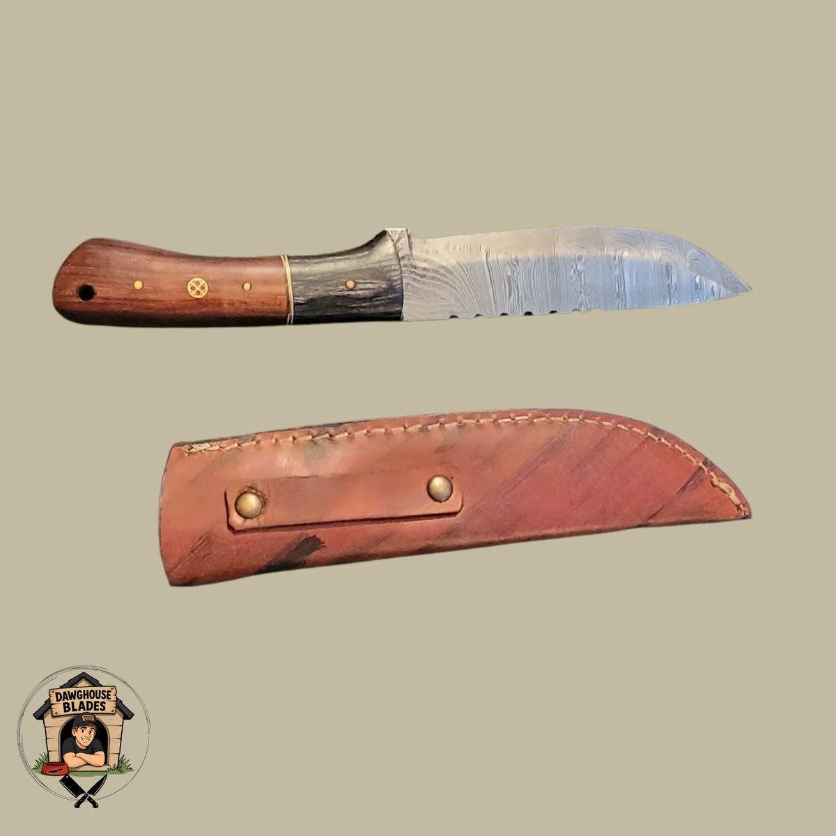 Damascus Steel Bladed Skinner Knife SKU S185