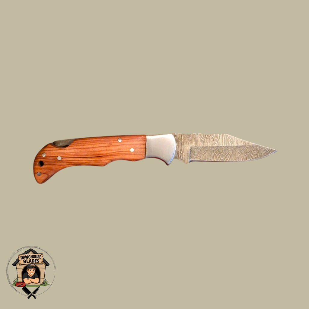 Damascus Steel Folding Knife SKU F12