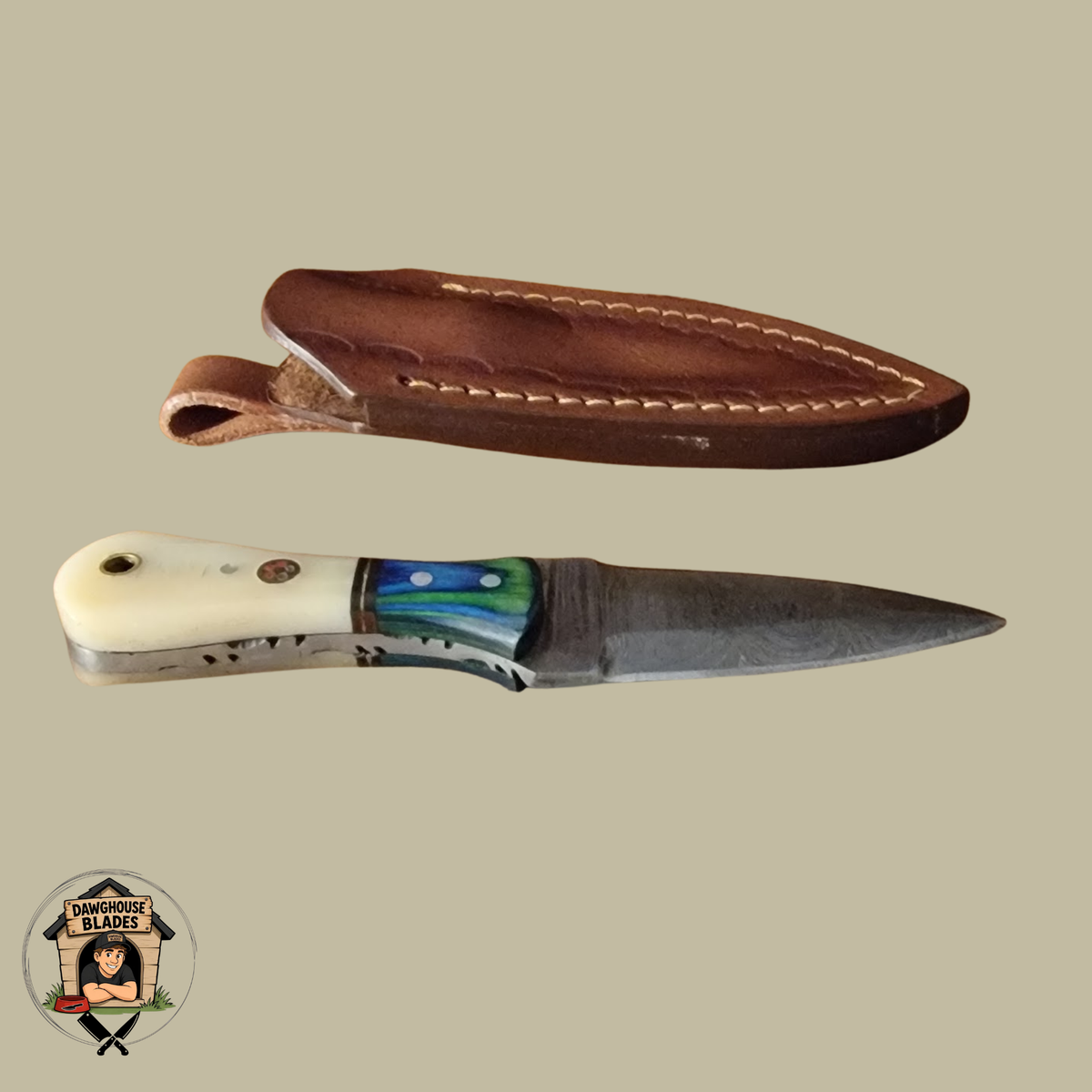 Damascus Steel Double-Edged Dagger SKU D21