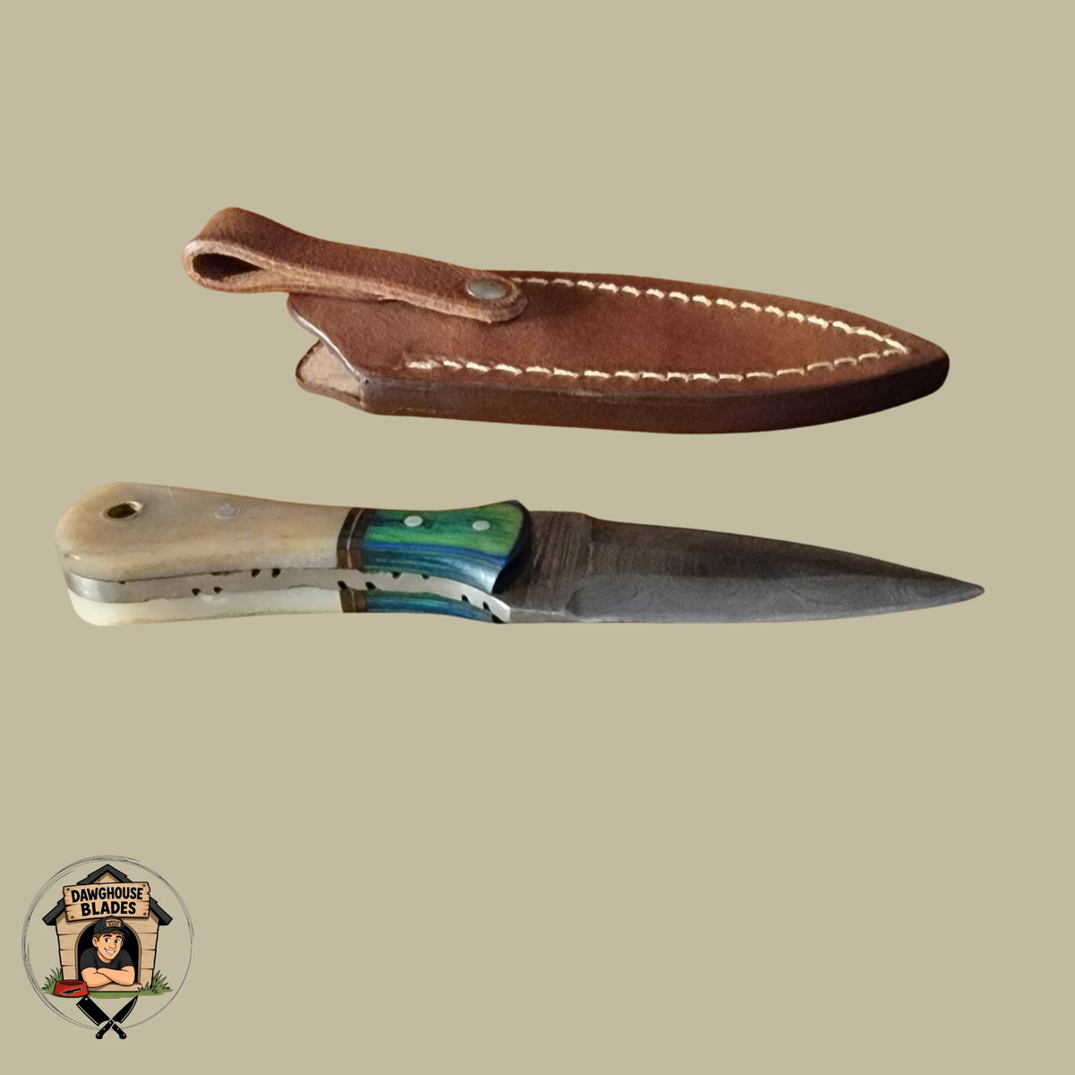 Damascus Steel Double-Edged Dagger SKU D21