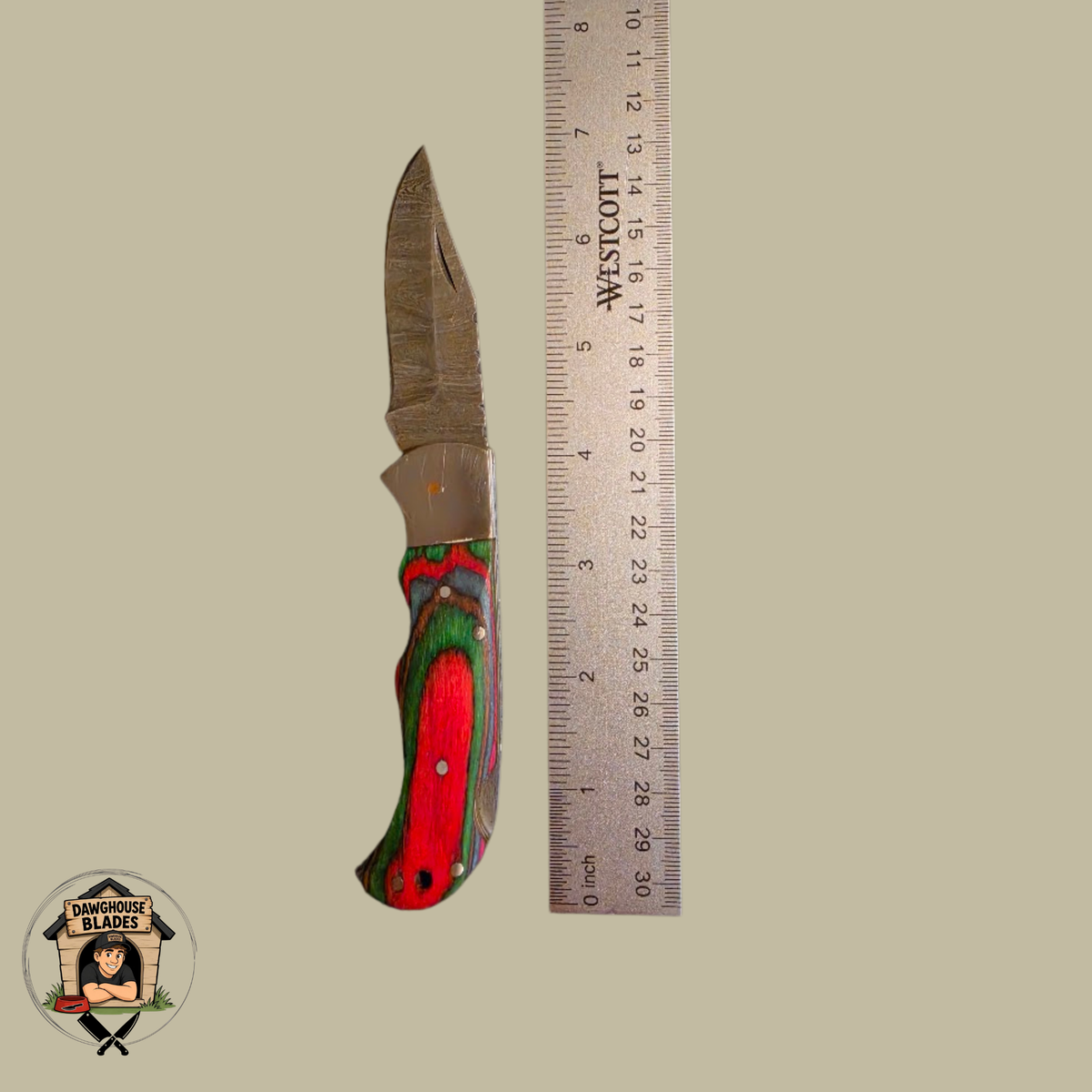 Damascus Steel Folding Knife SKU: F7