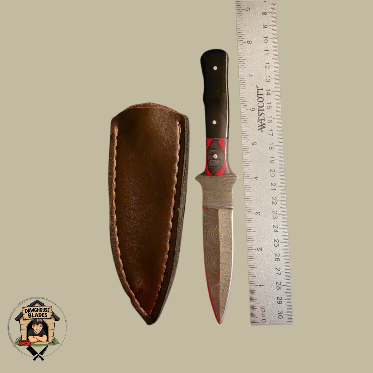 Damascus Steel Double-Edged Dagger SKU D40