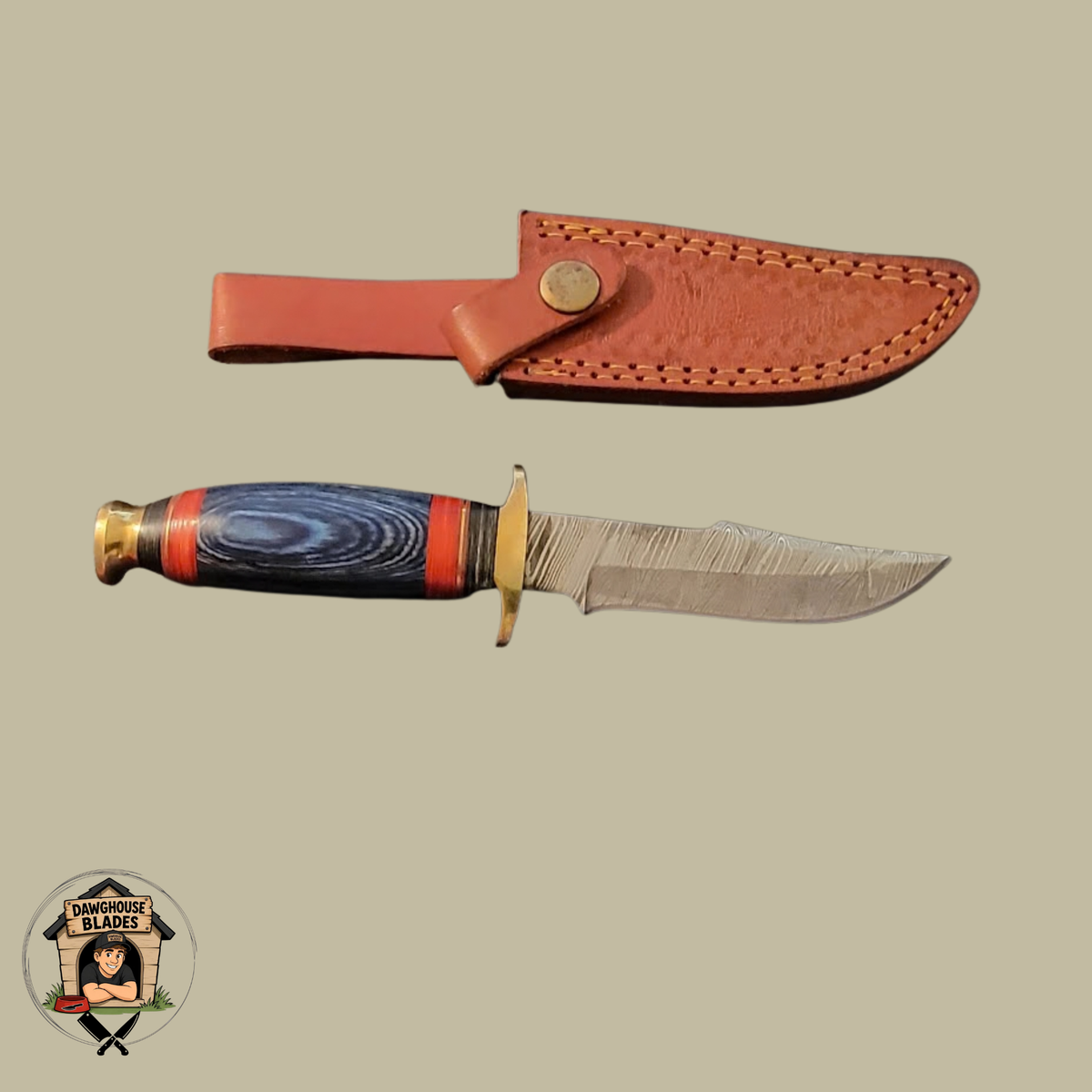 Damascus Steel Bladed Skinner Knife SKU S118