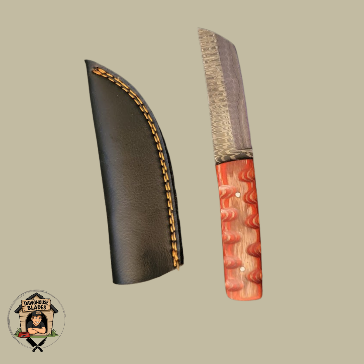 Damascus Steel Tanto Bladed Skinner Knife SKU S5