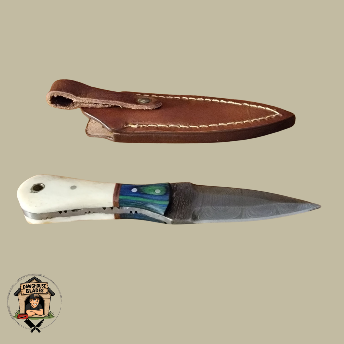 Damascus Steel Double-Edged Dagger SKU D19