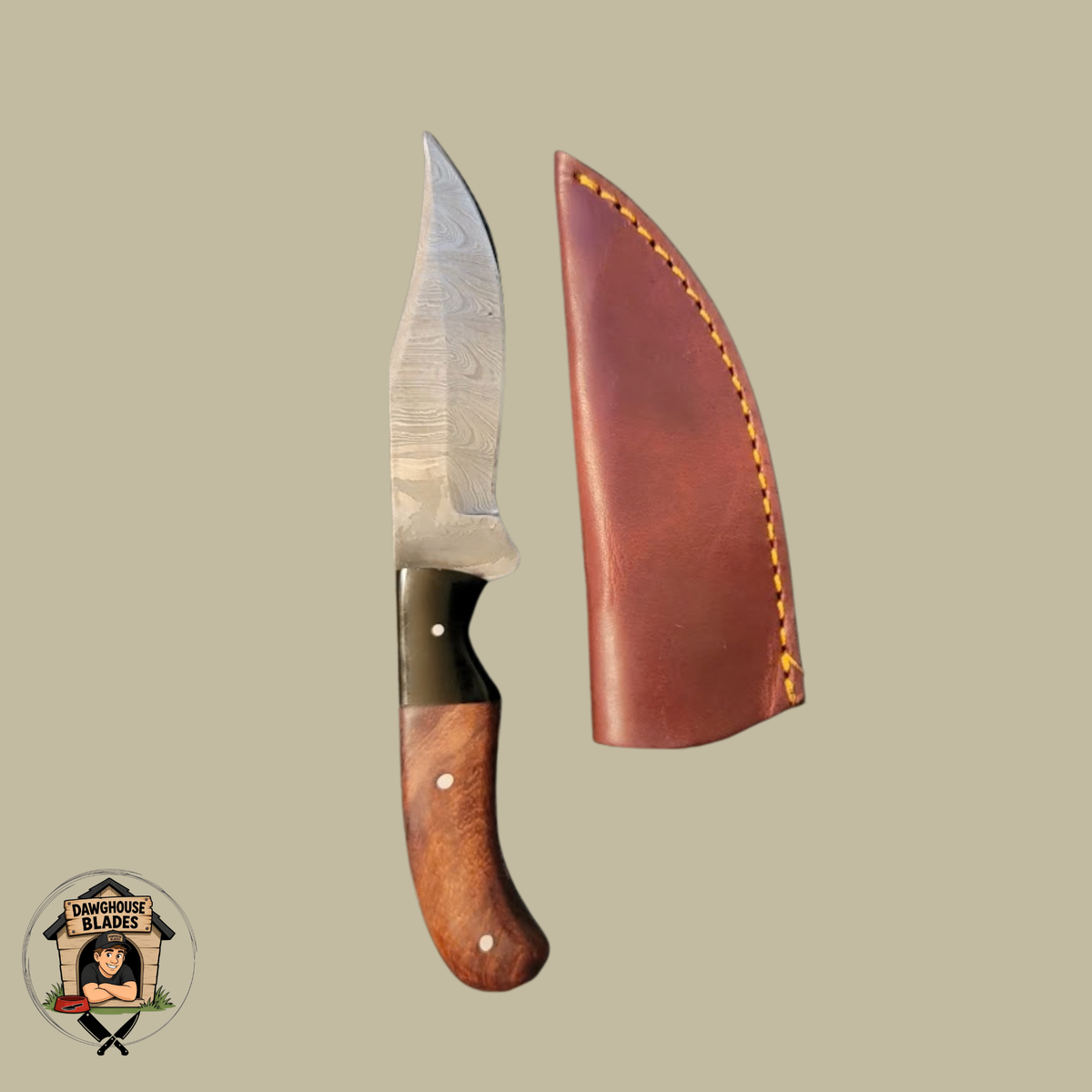 Damascus Steel Bladed Skinner Knife SKU S48