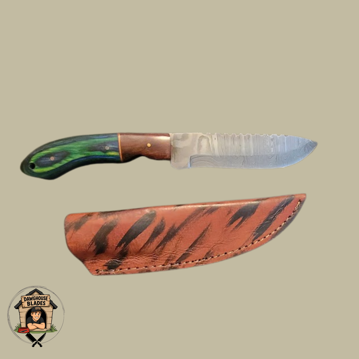 Damascus Steel Bladed Skinner Knife SKU S186