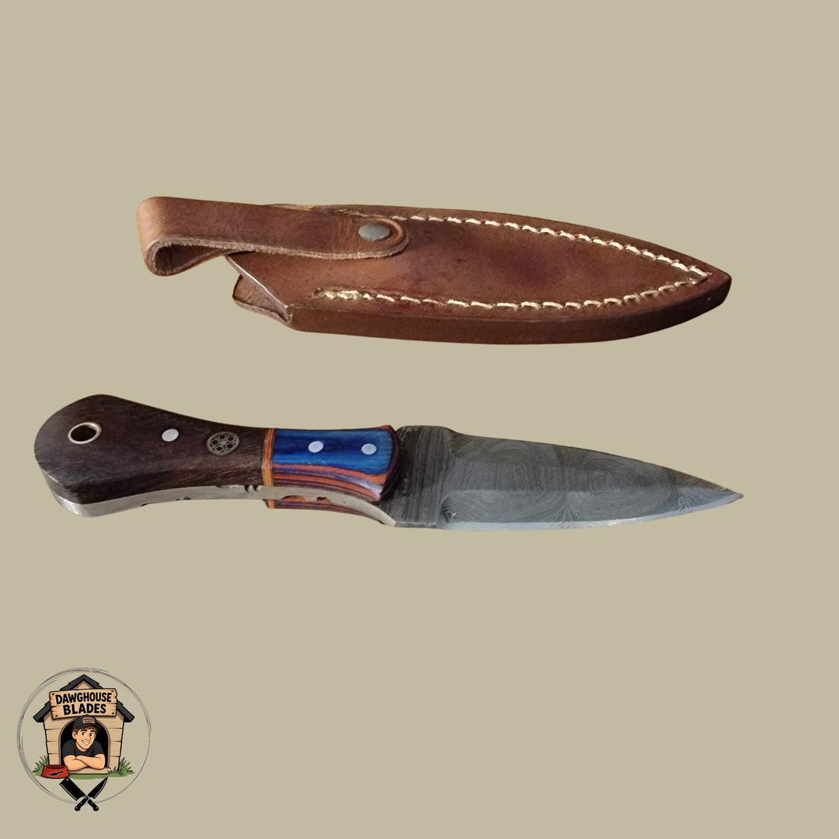 Damascus Steel Double-Edged Dagger SKU D22