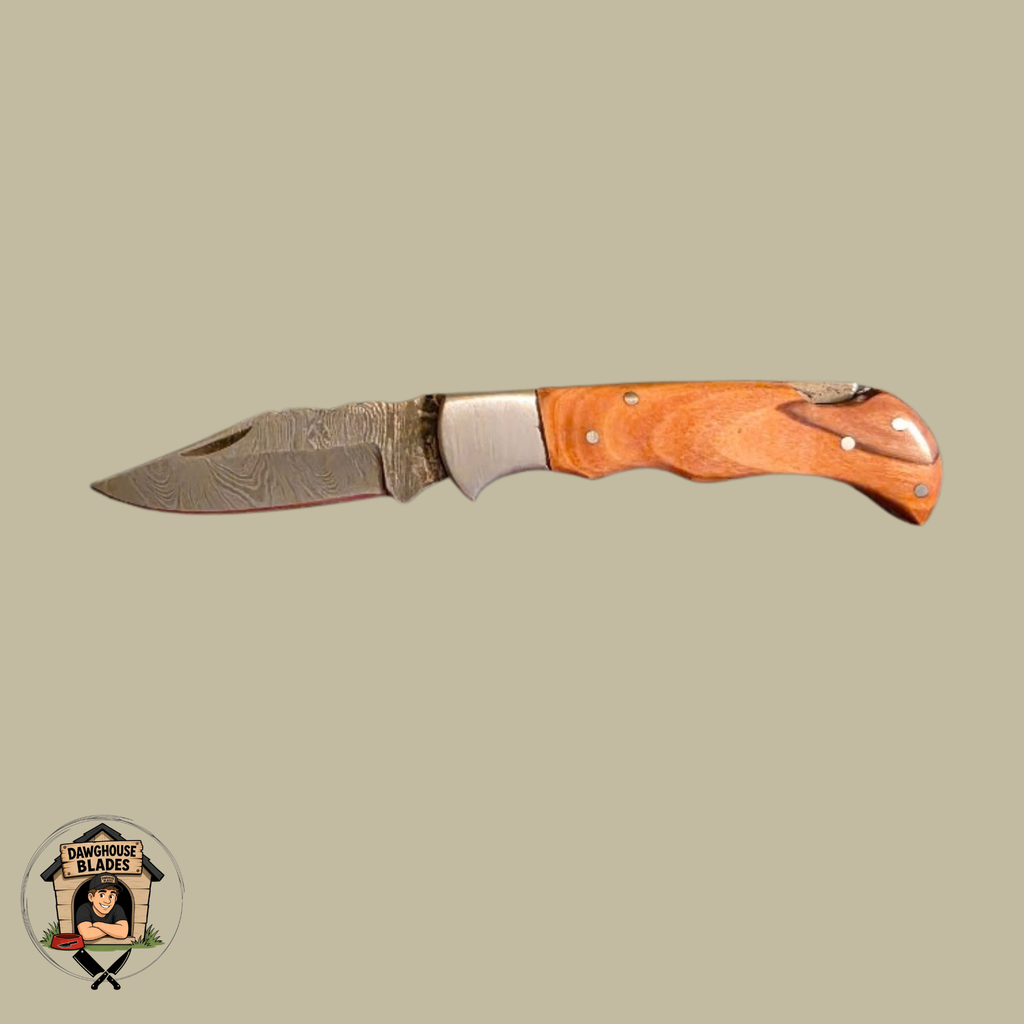 Damascus Steel Folding Knife SKU F12