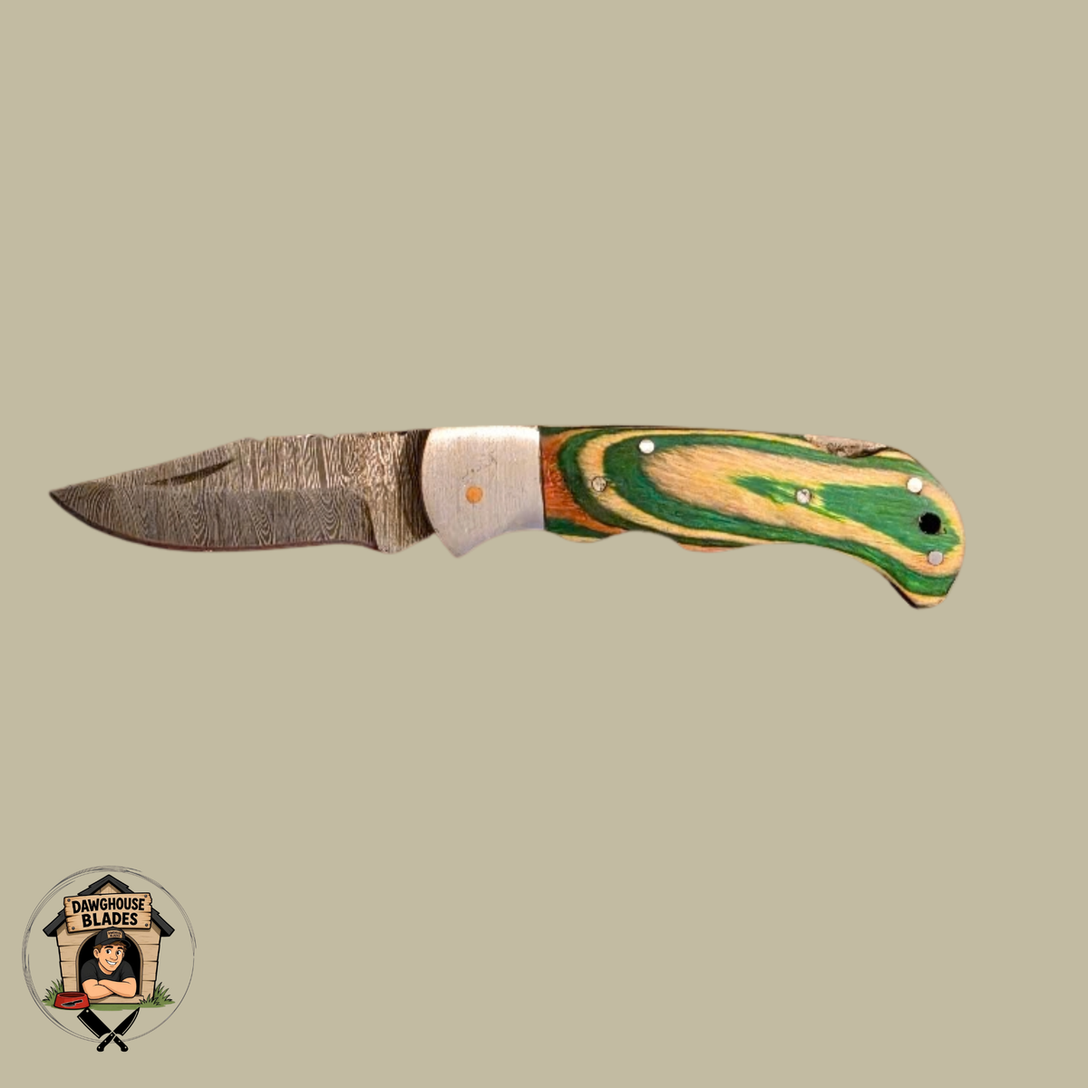 Damascus Steel Folding Knife SKU F8