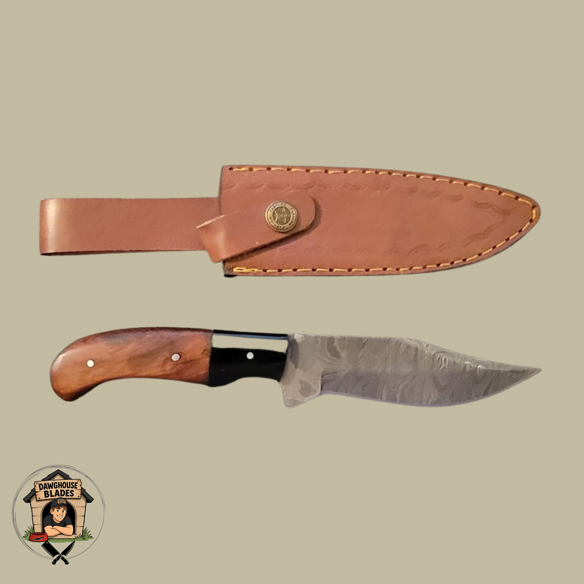 Damascus Steel Bladed Skinner Knife SKU S201