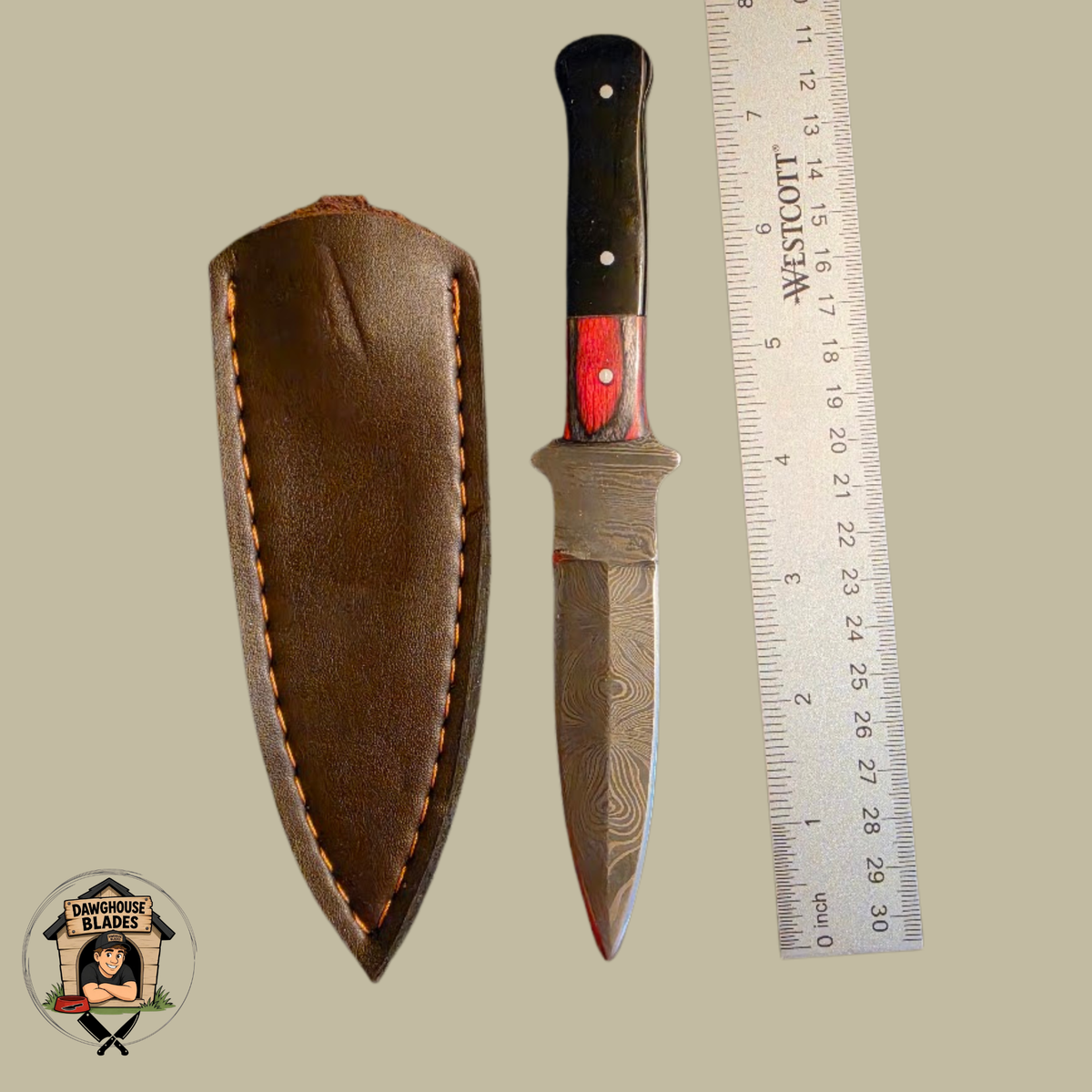Damascus Steel Double-Edged Dagger SKU D41