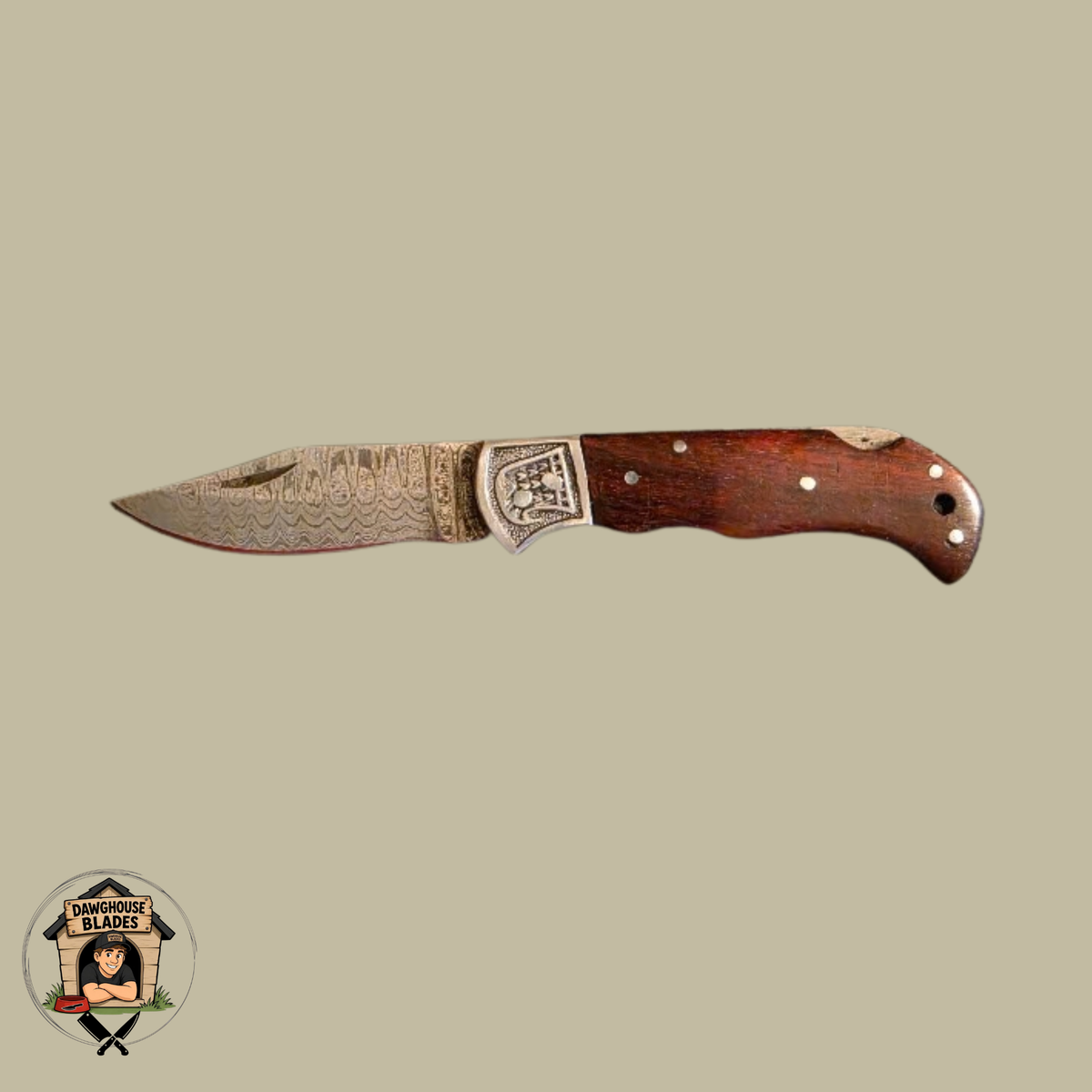 Damascus Steel Folding Knife SKU F23