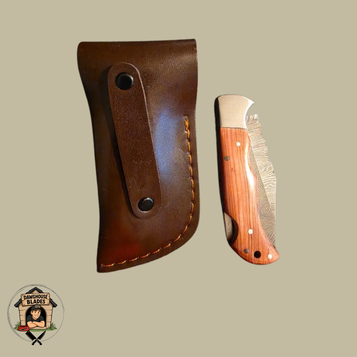 Damascus Steel Folding Knife SKU F12