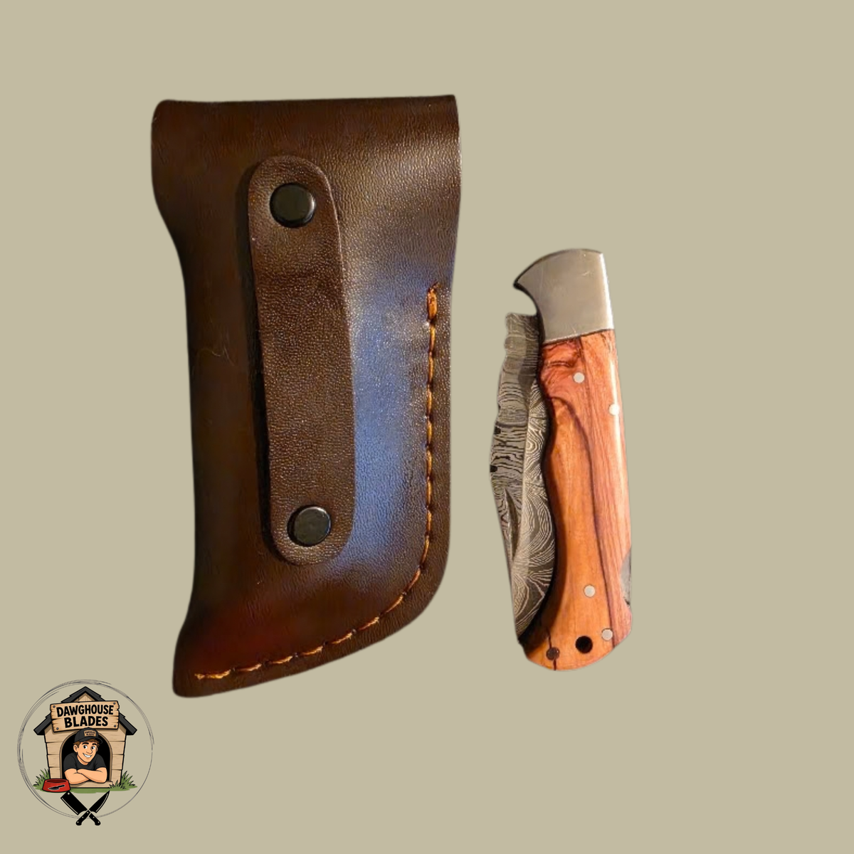 Damascus Steel Folding Knife SKU F6