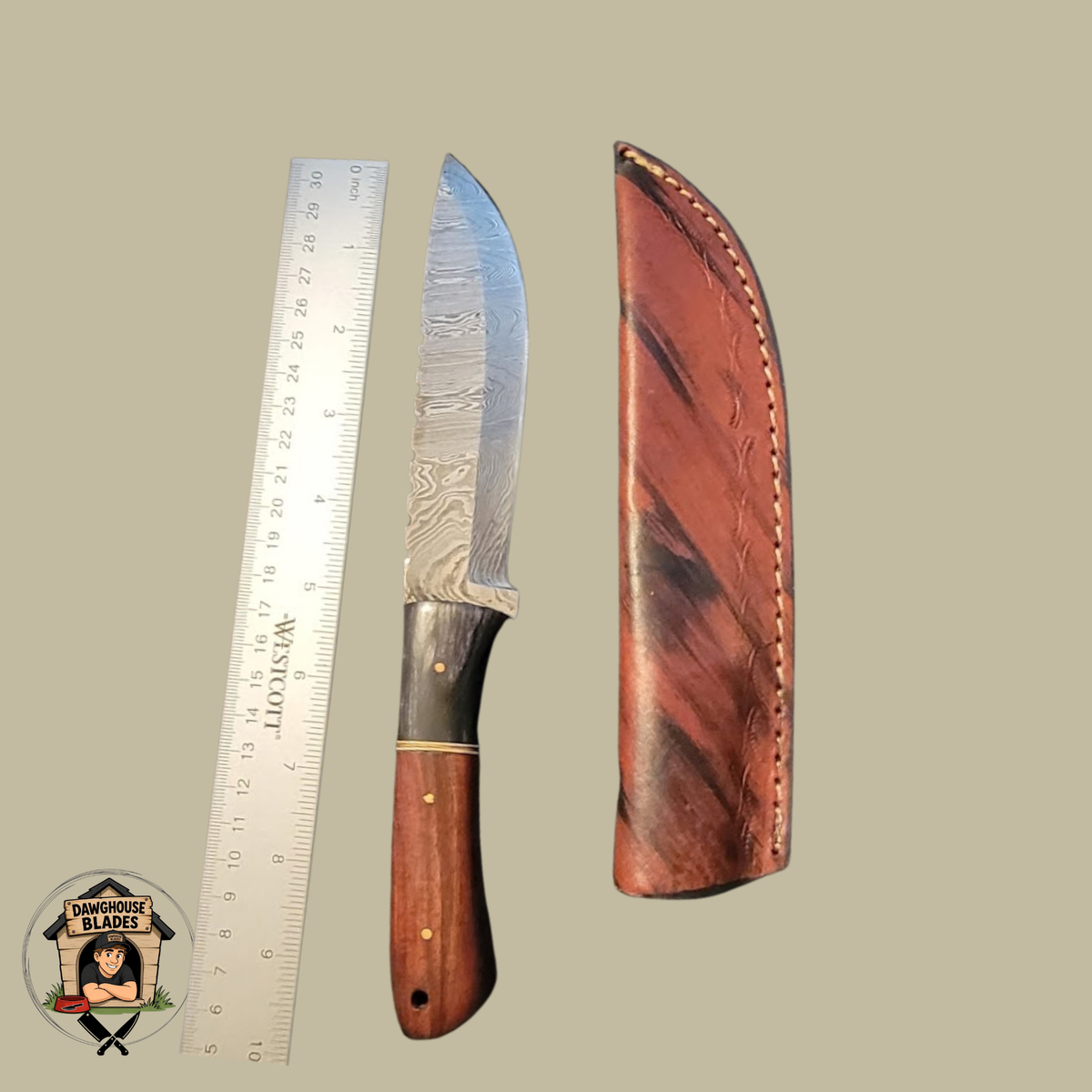 Damascus Steel Bladed Skinner Knife SKU S185