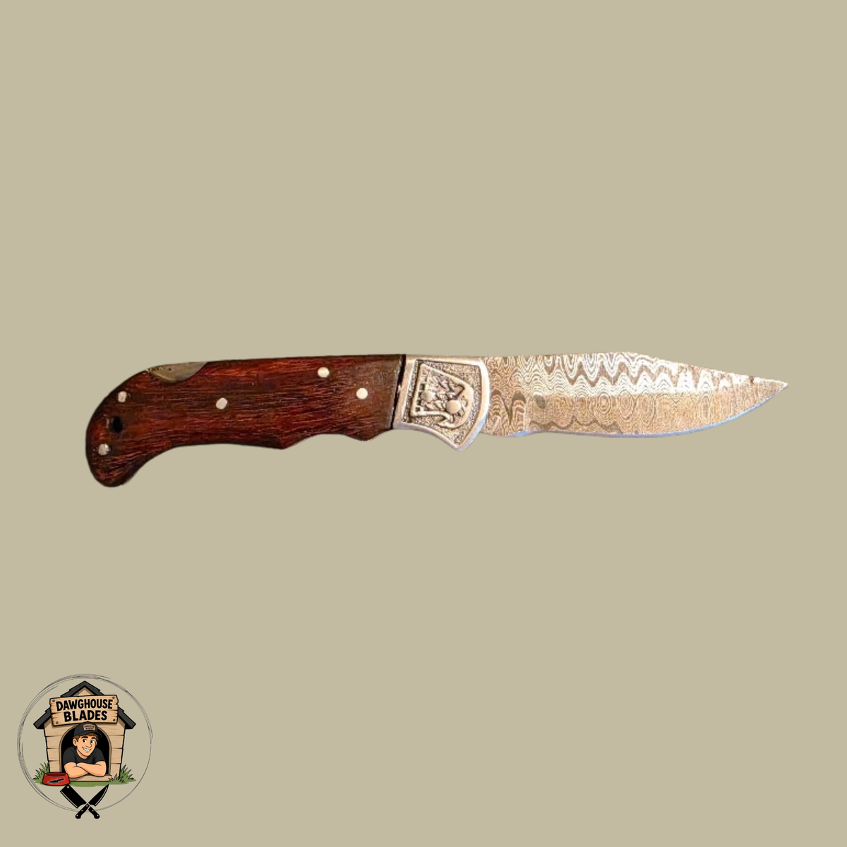 Damascus Steel Folding Knife SKU F24