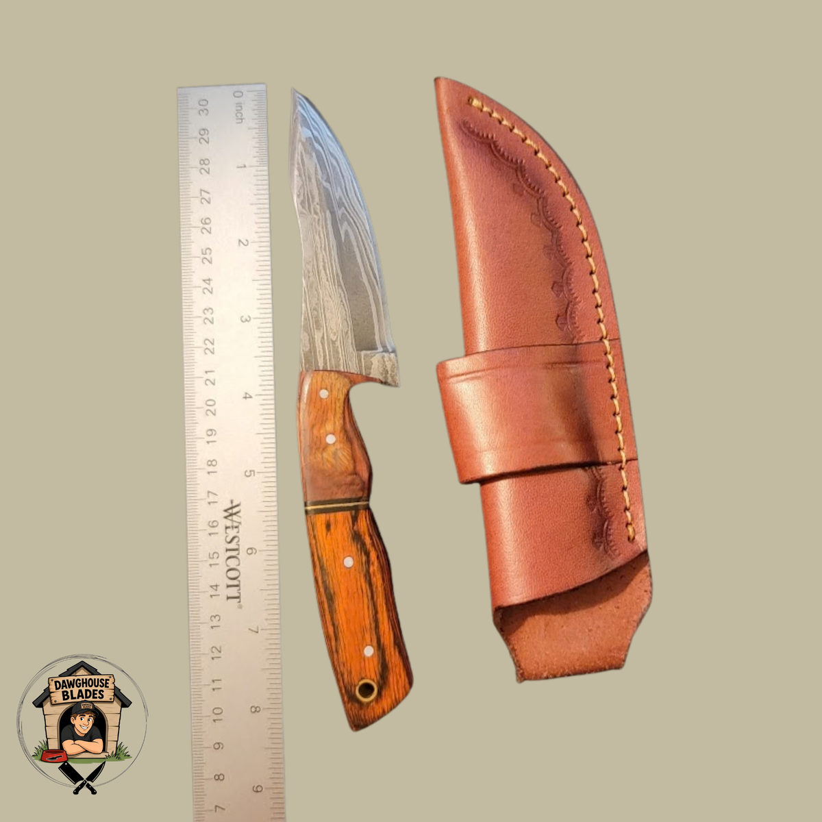 Damascus Steel Bladed Skinner Knife SKU S260