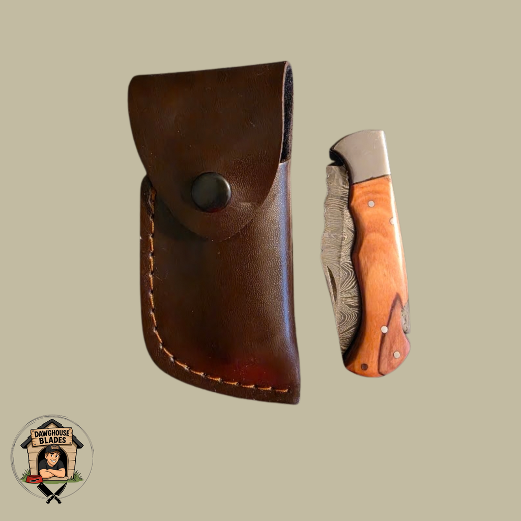 Damascus Steel Folding Knife SKU F12