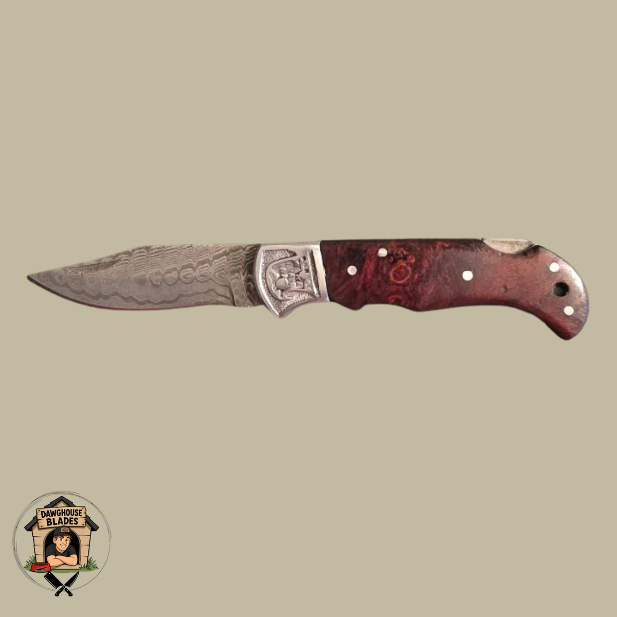 Damascus Steel Folding Knife SKU F24